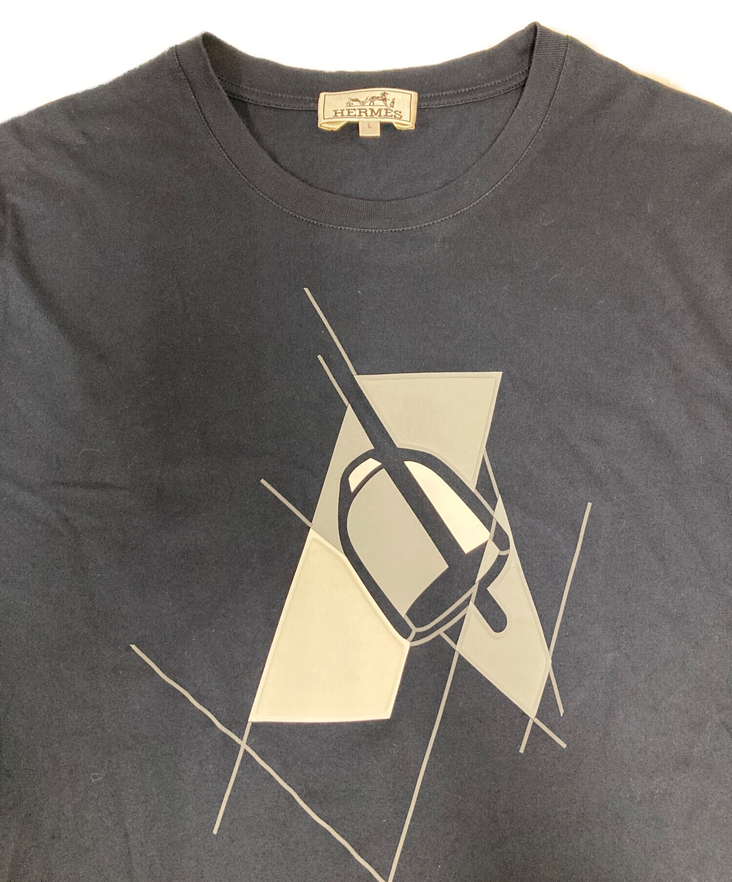 HERMES エルメス　フェニックスプリント 半袖Tシャツグレー サイズ36 HERMES エルメス フェニックスプリント 半袖Tシャツグレー