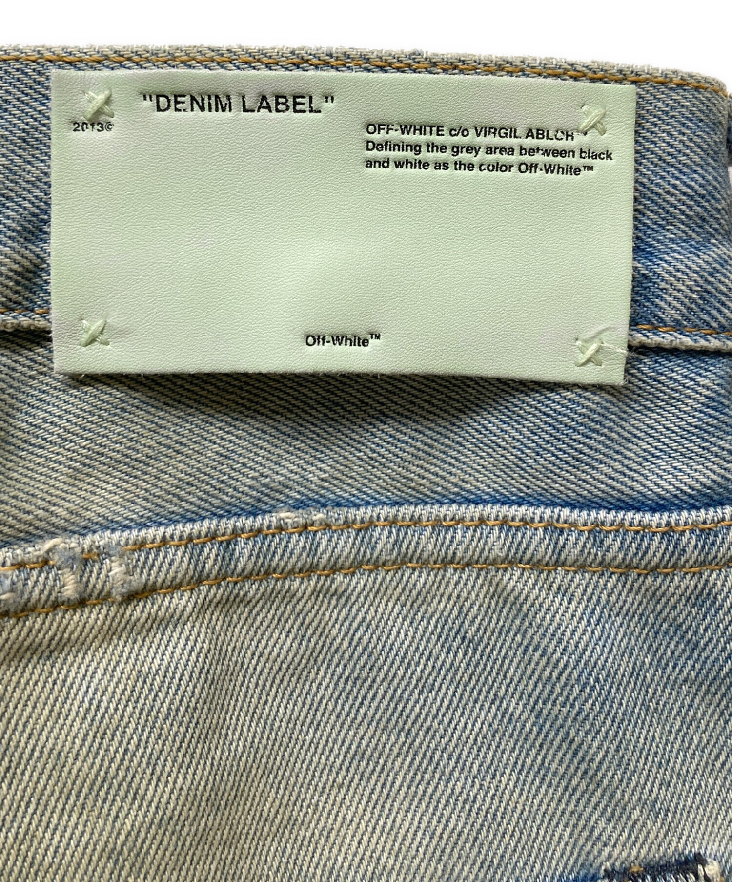 中古・古着通販】OFFWHITE (オフホワイト) バイアスデニムパンツ 