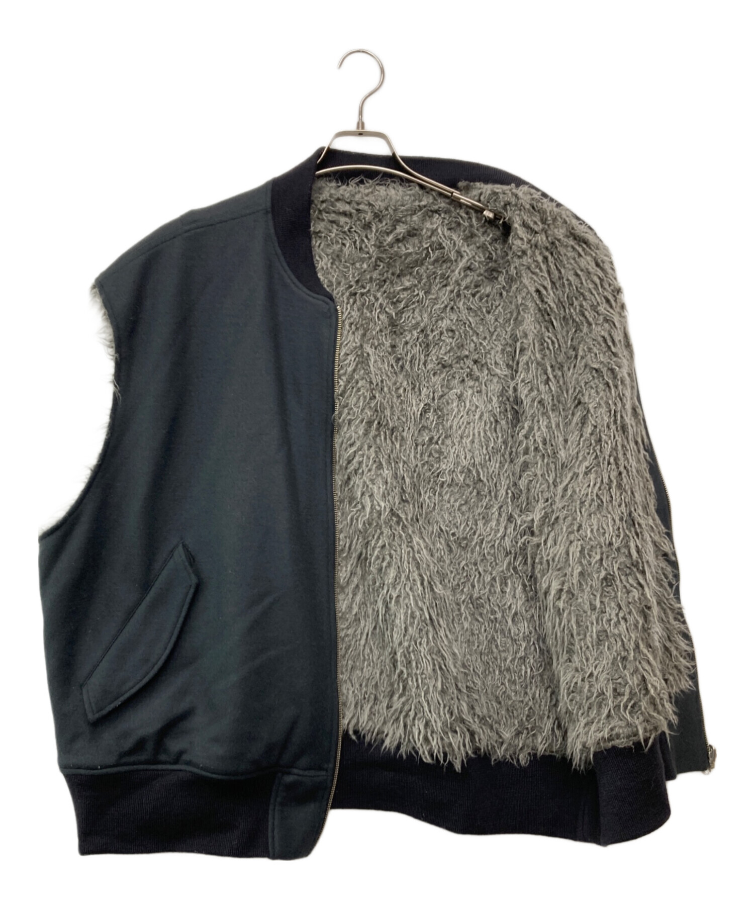 中古・古着通販】URU (ウル) リバーシブルボアベスト ブラック サイズ