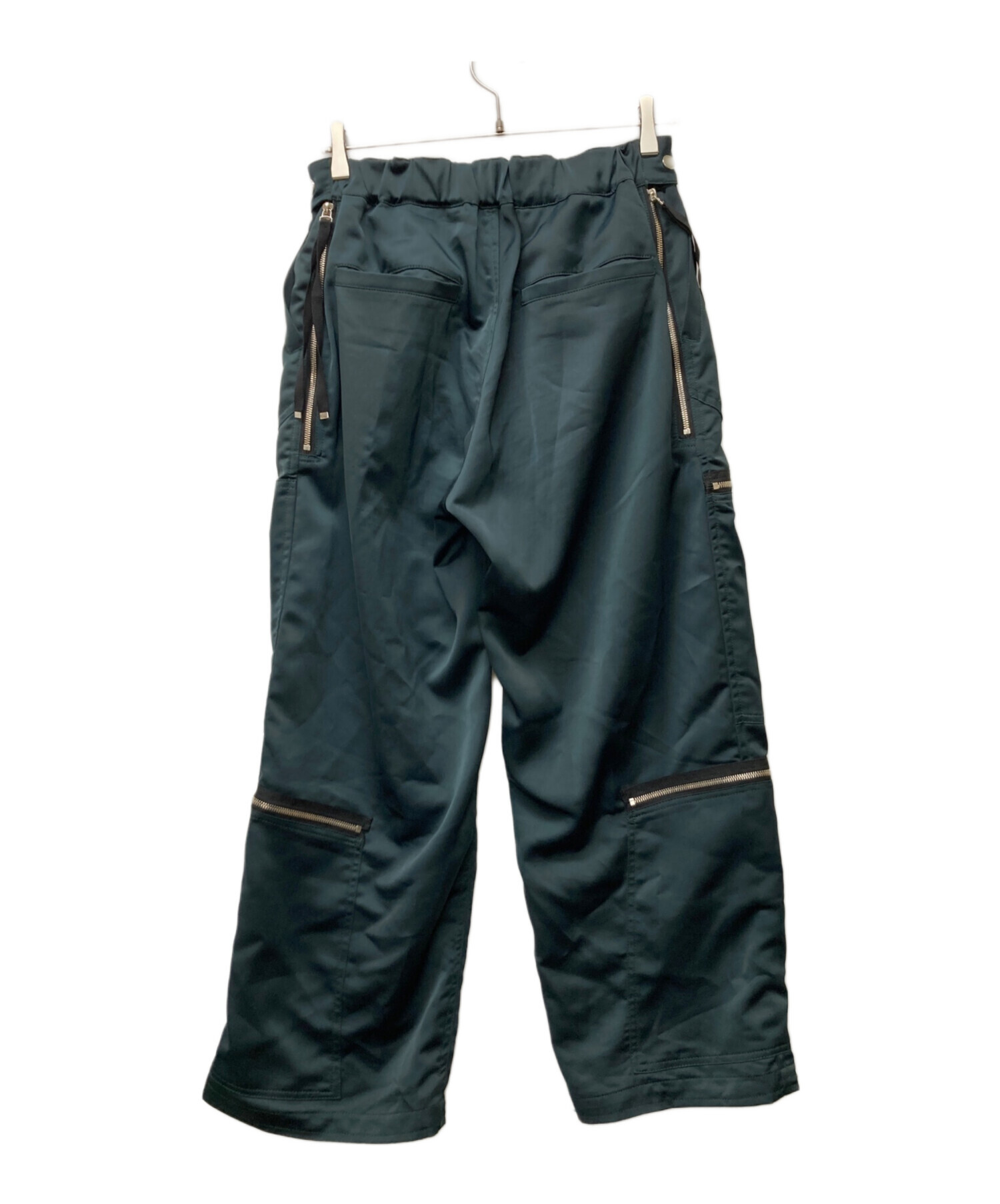 中古・古着通販】TAAKK (ターク) サテンカーゴジップパンツ グリーン