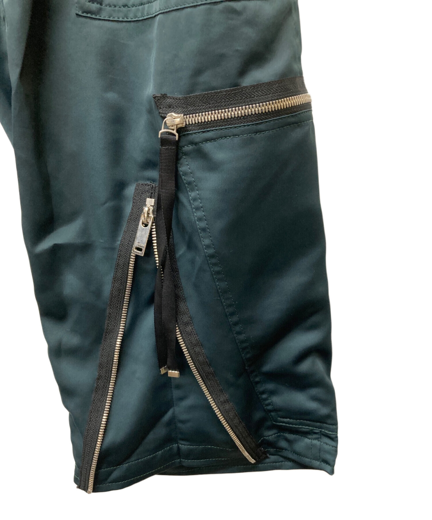 中古・古着通販】TAAKK (ターク) サテンカーゴジップパンツ グリーン