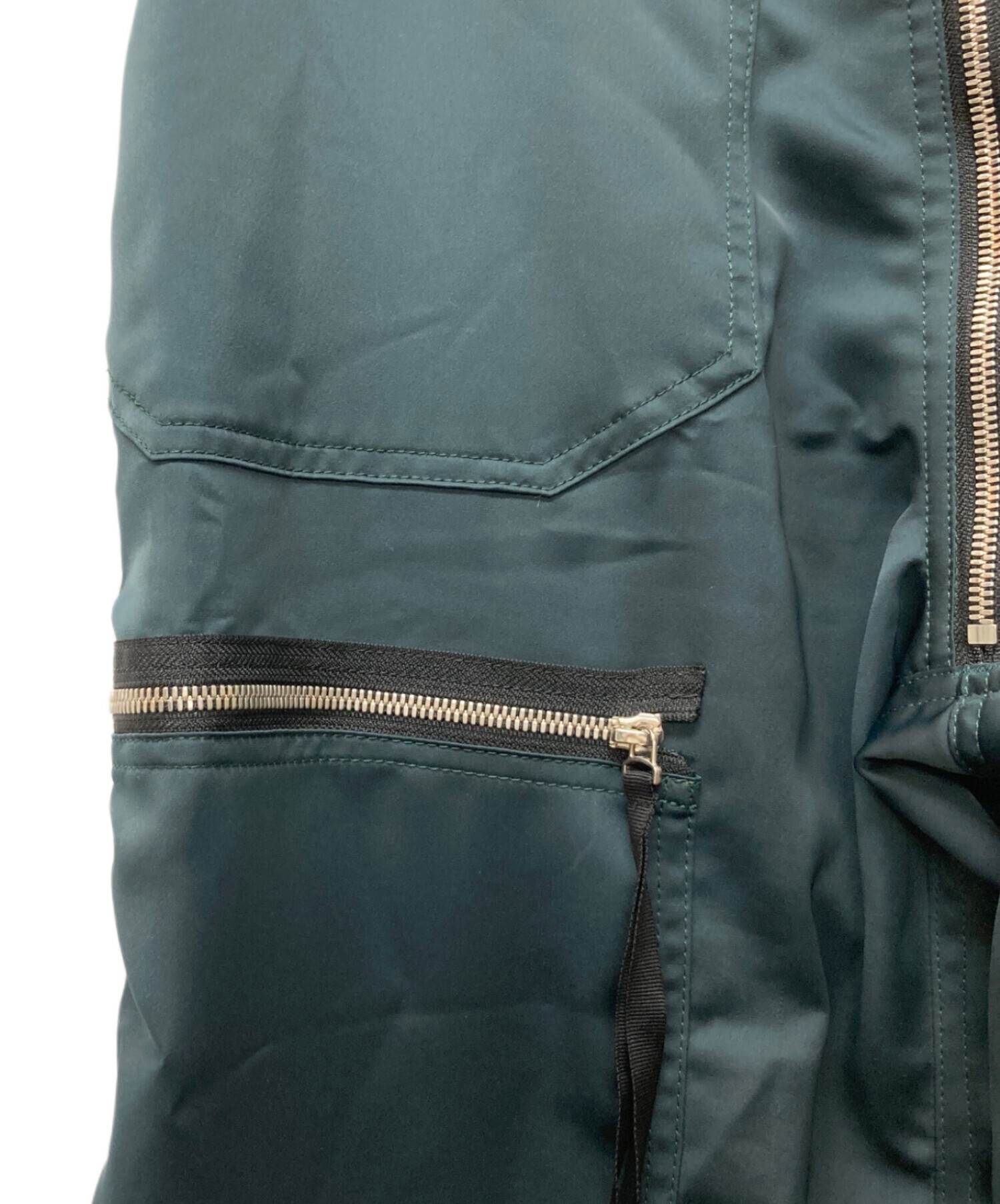 中古・古着通販】TAAKK (ターク) サテンカーゴジップパンツ グリーン