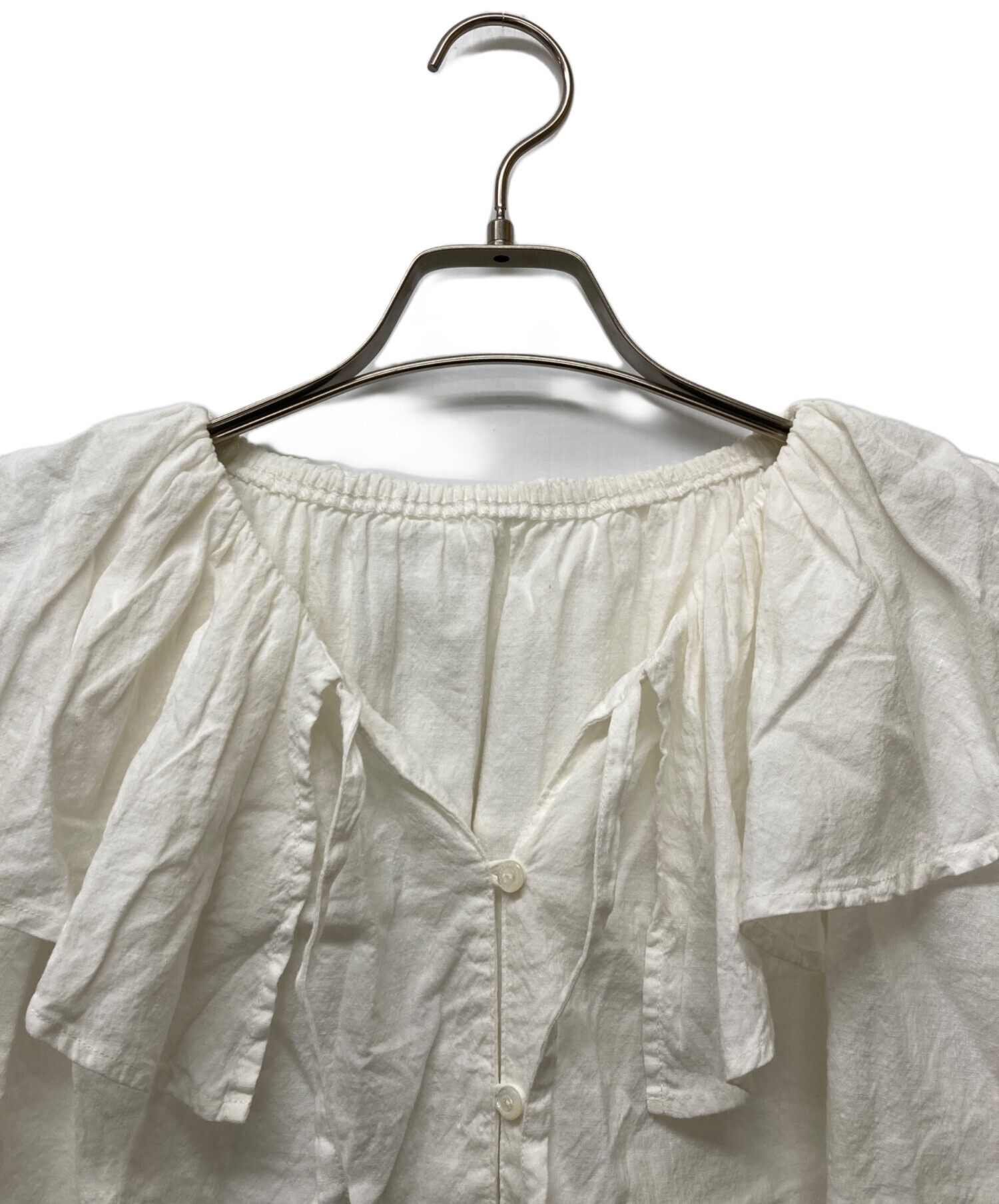 中古・古着通販】nest Robe (ネストローブ) ラッフルカラーブラウス