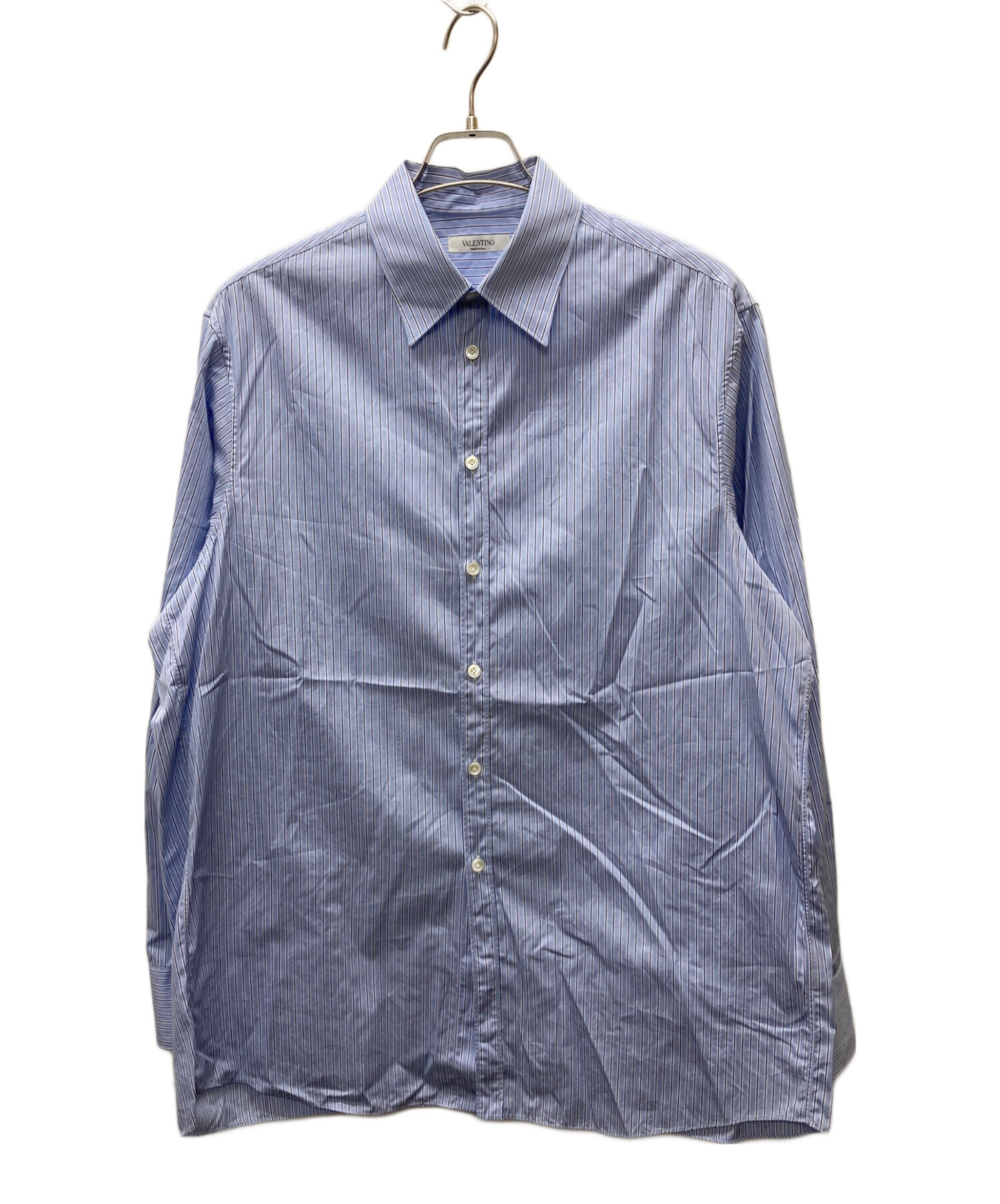 中古・古着通販】VALENTINO (ヴァレンティノ) ストライプシャツ ブルー 