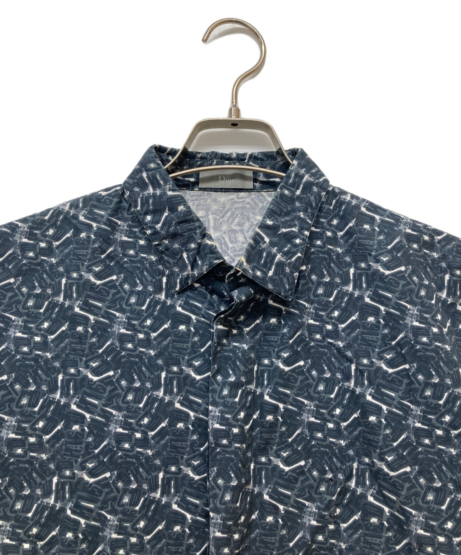 中古・古着通販】Dior Homme (ディオール オム) 総柄シャツ ネイビー 
