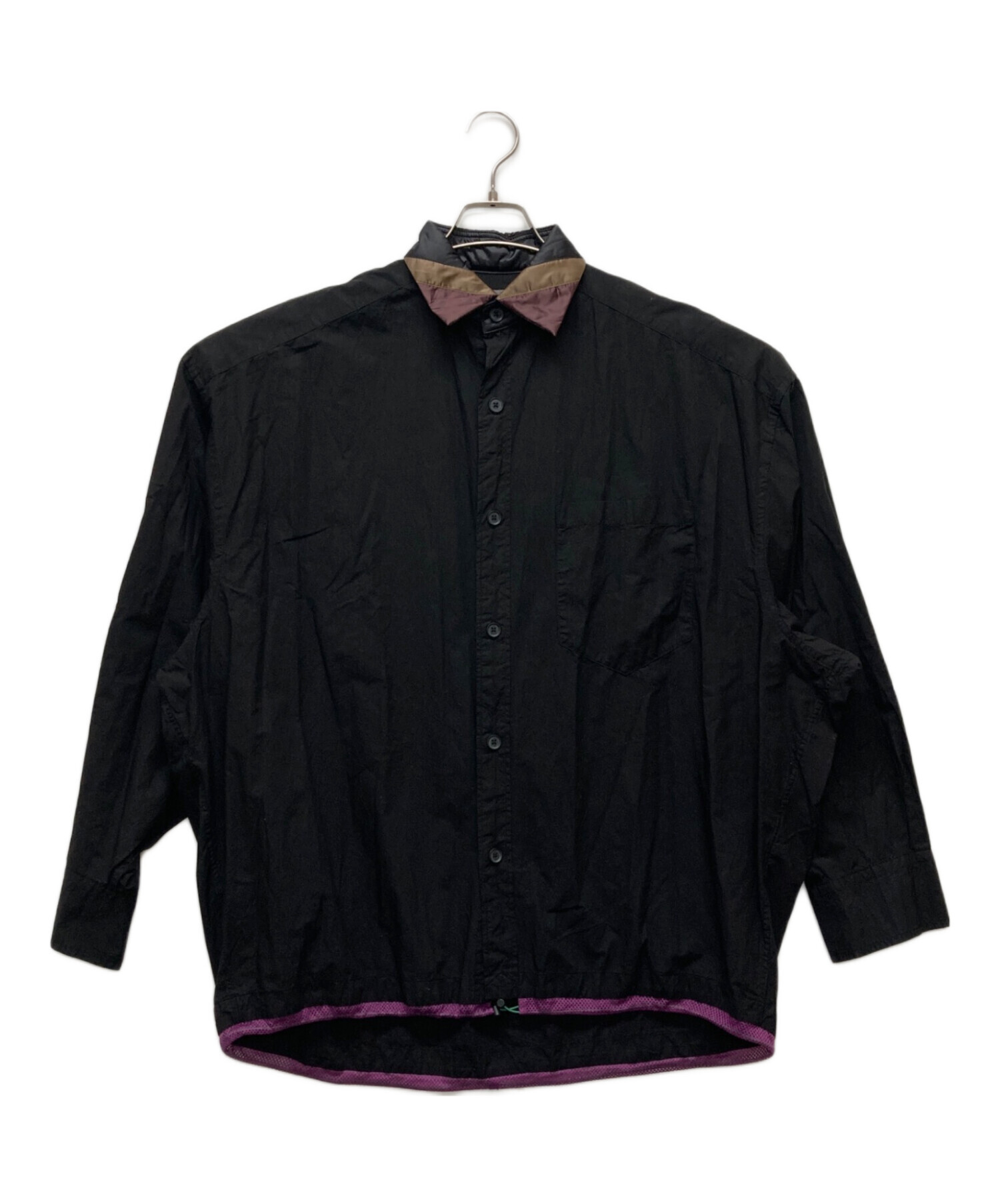 中古・古着通販】KOLOR (カラー) ドローストリングシャツ ブラック 