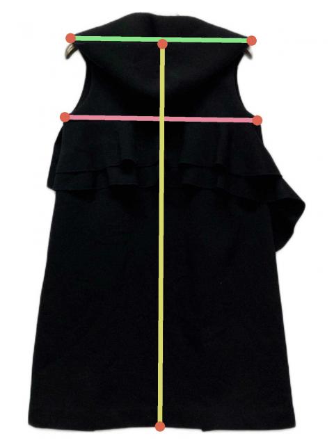 中古・古着通販】yori (ヨリ) ポンティングロングジレ ブラック サイズ