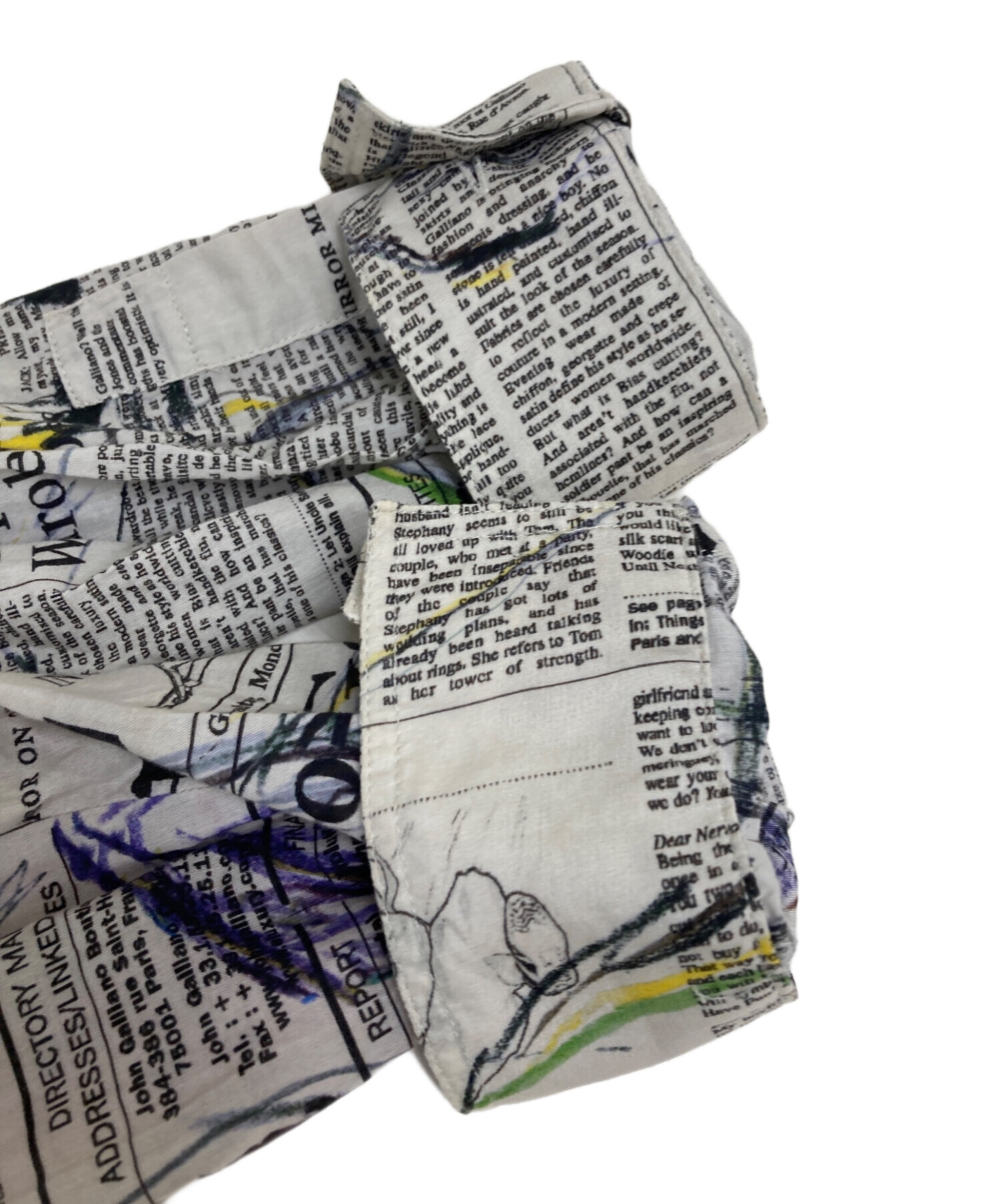 中古・古着通販】GALLIANO (ガリアーノ) ニュースペーパー柄シャツ