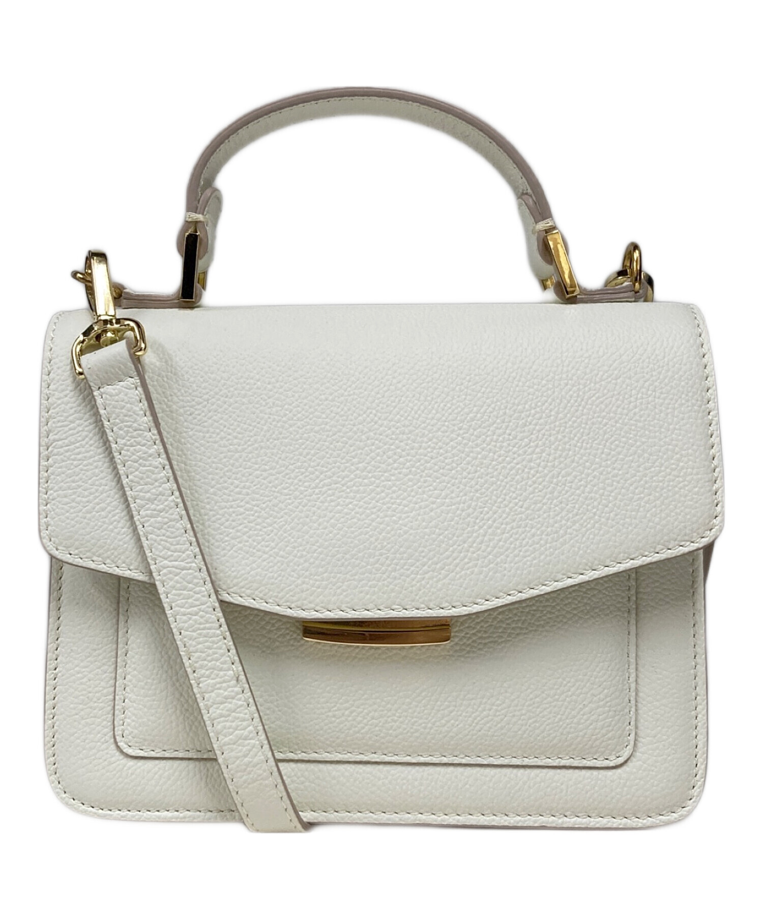 L'arcobaleno ラルコバレーノ スマホショルダーバッグ ホワイト L'arcobaleno（ラルコバレーノ）の「L'arcobaleno（ラルコバレーノ