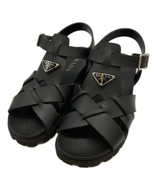 中古・古着通販】PRADA (プラダ) ラバークロスサンダル PRADA ブラック