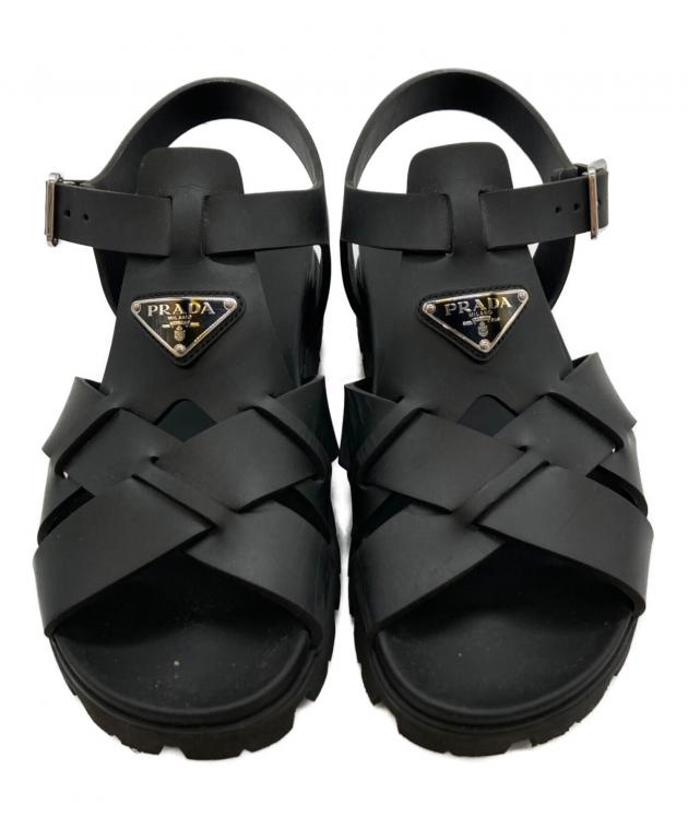 中古・古着通販】PRADA (プラダ) ラバークロスサンダル PRADA ブラック