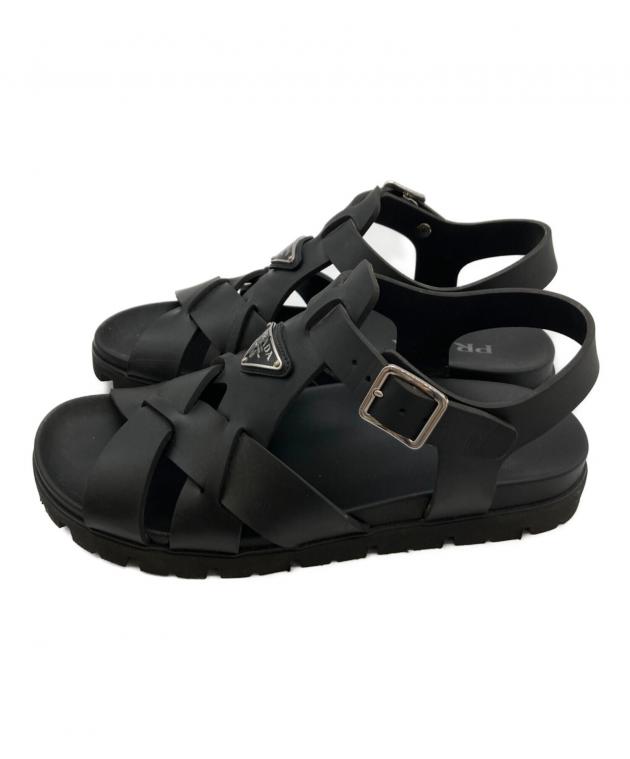 中古・古着通販】PRADA (プラダ) ラバークロスサンダル PRADA ブラック