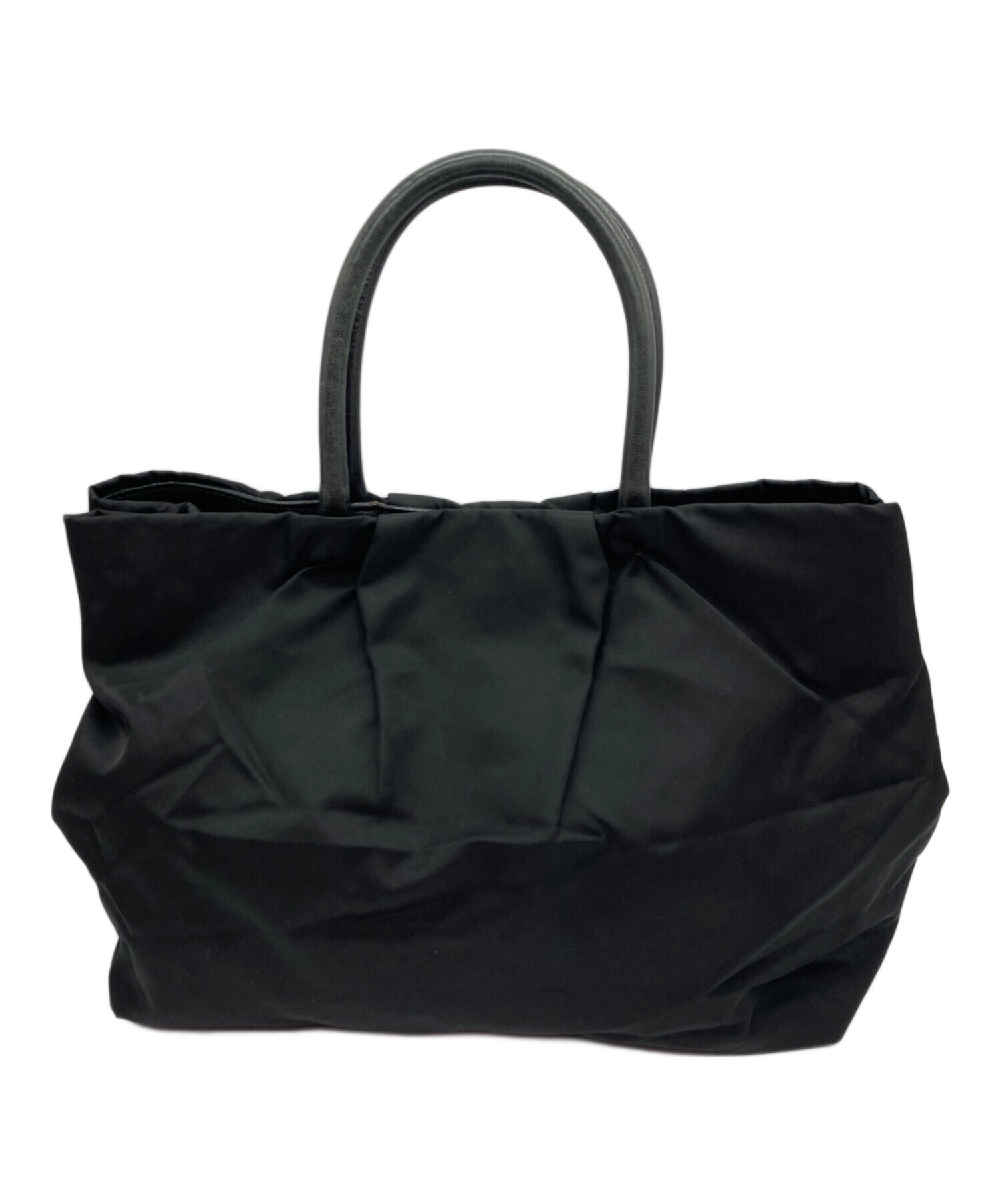 PRADA リボン付きハンドバッグ 黒 ナイロン ナイロン リボン PRADA 