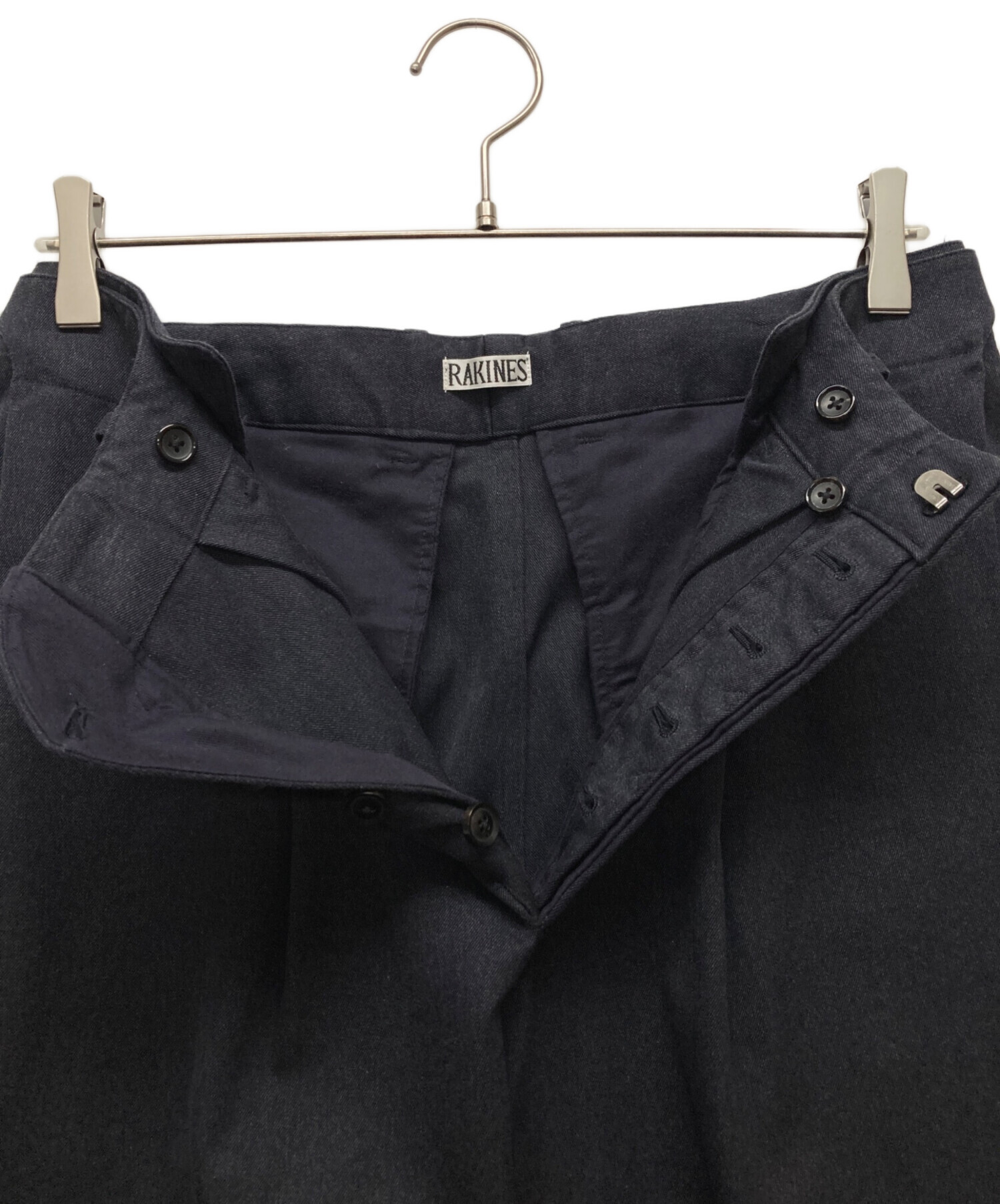 中古・古着通販】RAKINES (ラキネス) コットンワイドパンツ ネイビー