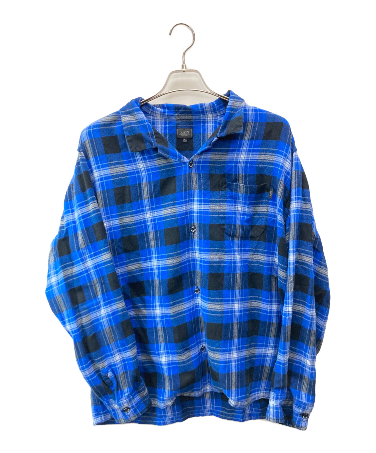 中古・古着通販】RATS (ラッツ) COTTON RAYON CHECK SHIRT ブルー