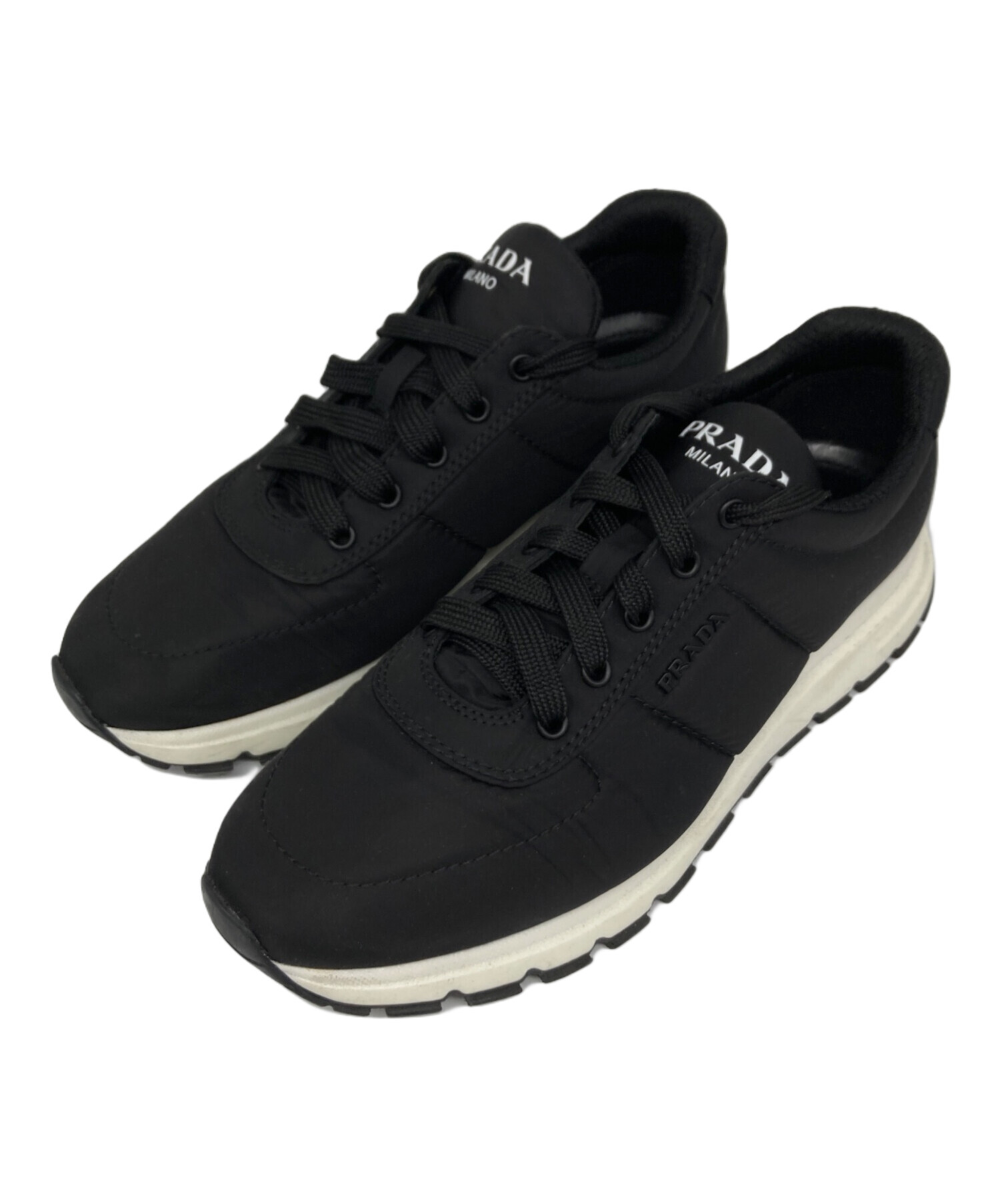 中古・古着通販】PRADA (プラダ) ナイロンスニーカー ブラック サイズ