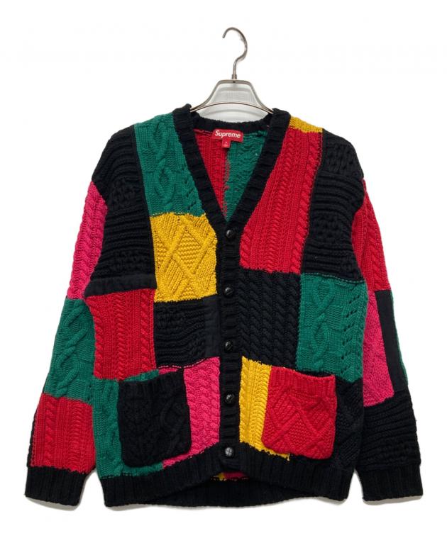 【中古】シュプリーム 23AW Patchwork Cable Knit Cardigan ニットカーディガン 長袖 Vネック M マルチカラー 中古・古着通販】Supreme (シュプリーム) 23aw Patchwork Cable Knit