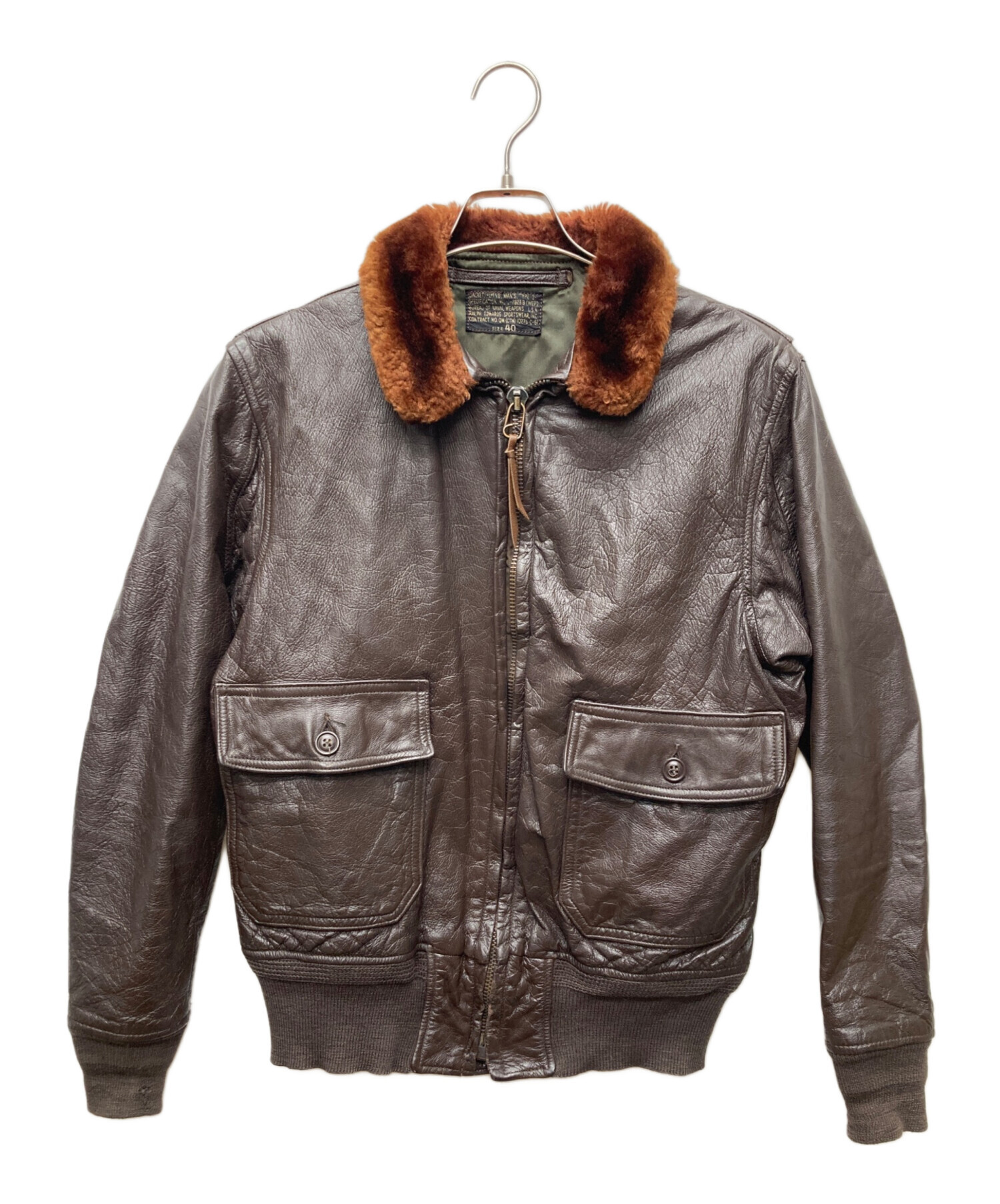 G-1 7823B 61年製 RALPH EDWARDS SPORTSWEAR Vintage USN G-1 Leather Flight Jacket - Ralph Edwards MIL-J-7823B