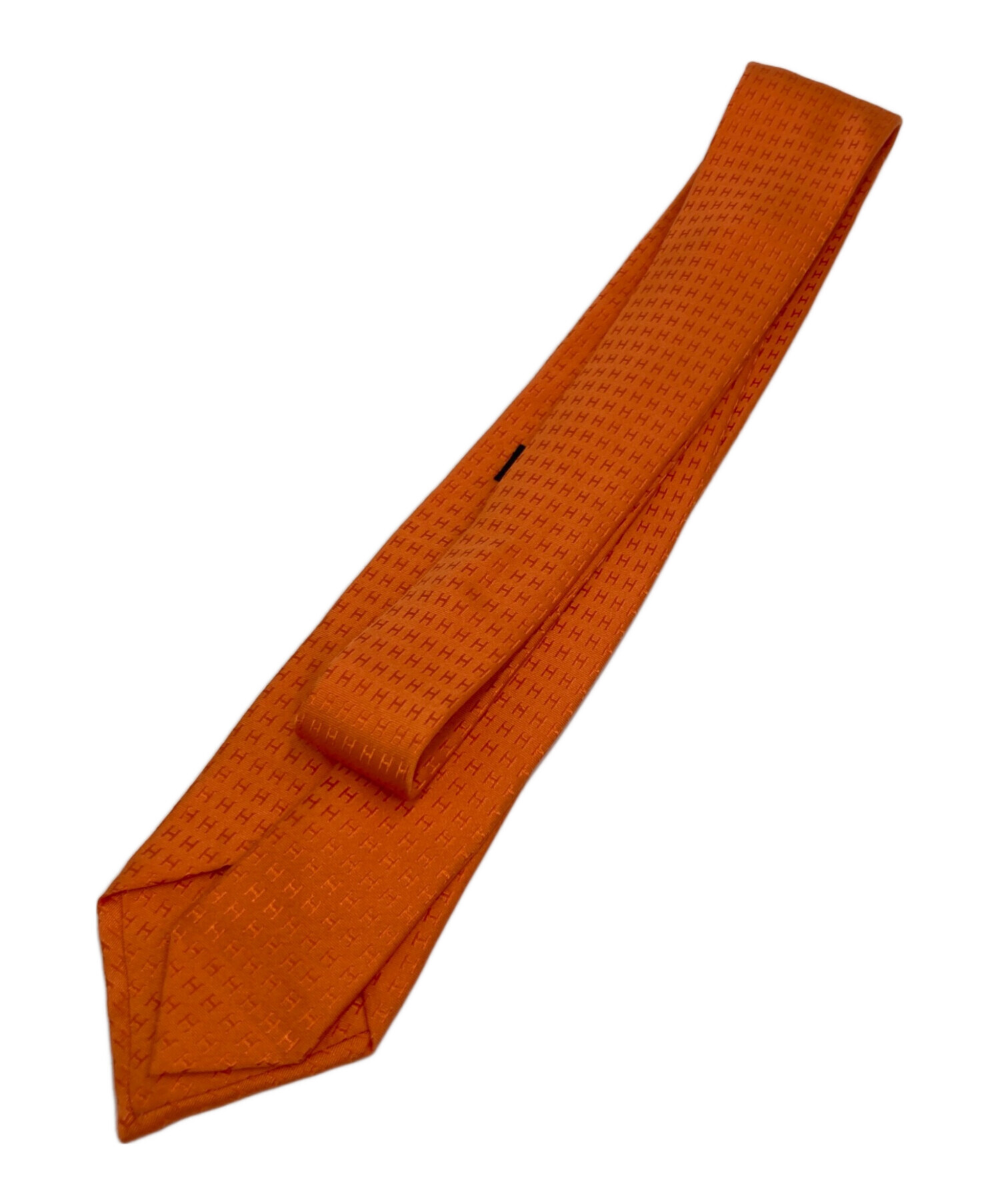 中古・古着通販】HERMES (エルメス) Hロゴシルクネクタイ オレンジ 
