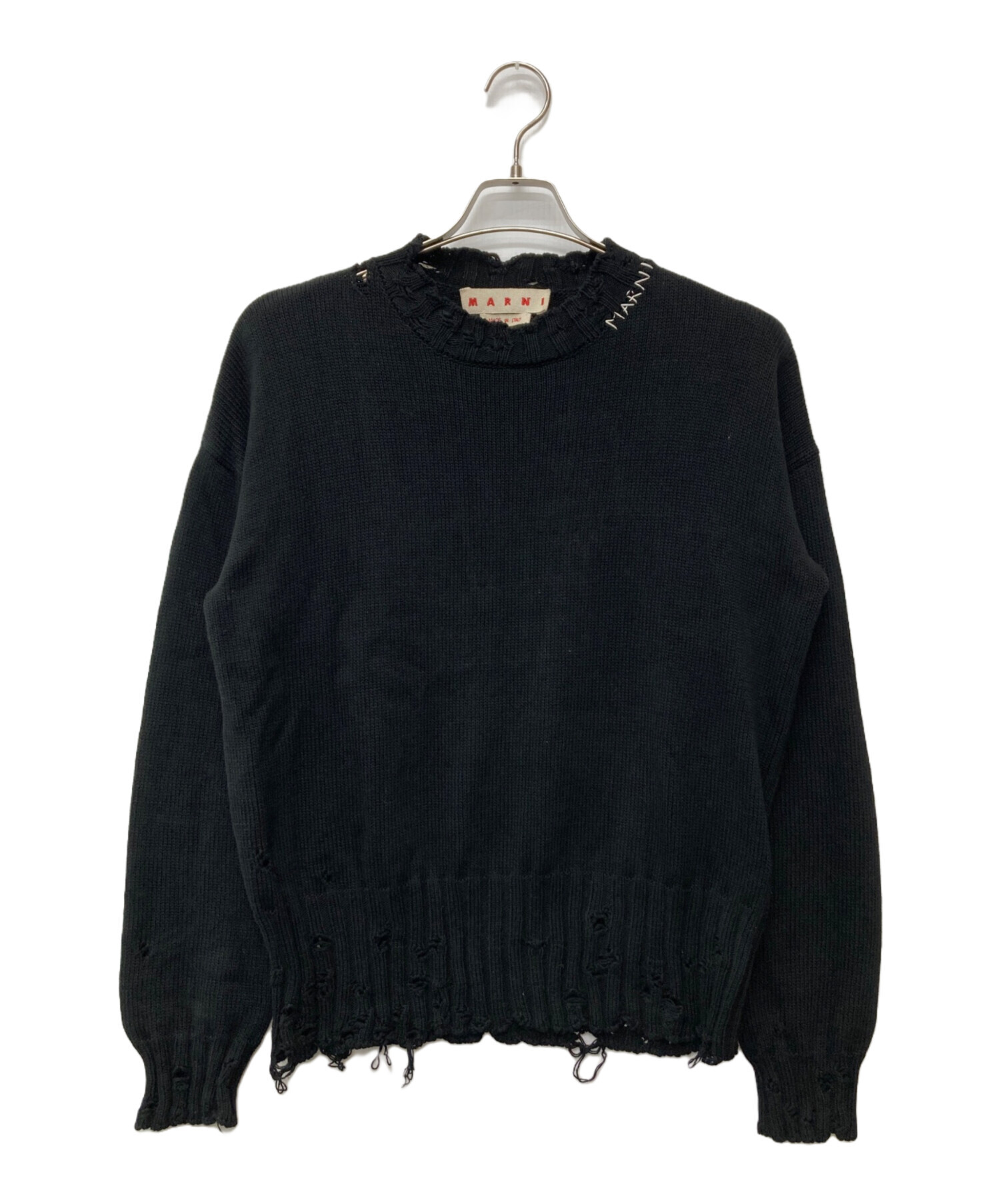 中古・古着通販】MARNI (マルニ) ブラック ツイスト クルーネック