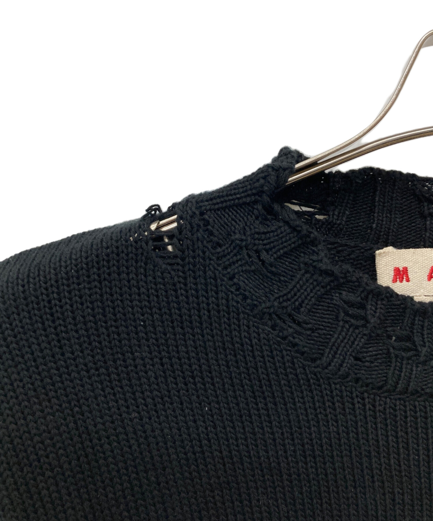 中古・古着通販】MARNI (マルニ) ブラック ツイスト クルーネック 
