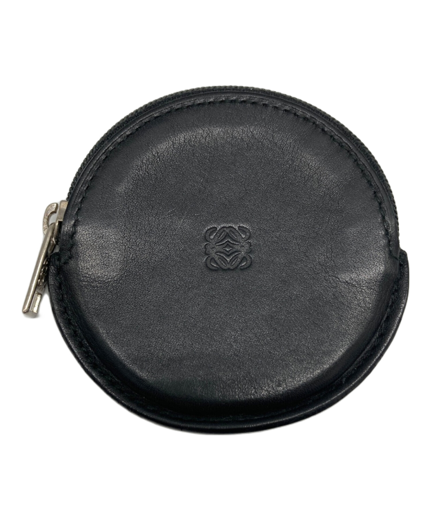 中古・古着通販】LOEWE (ロエベ) 円形レザーコインケース ブラック 