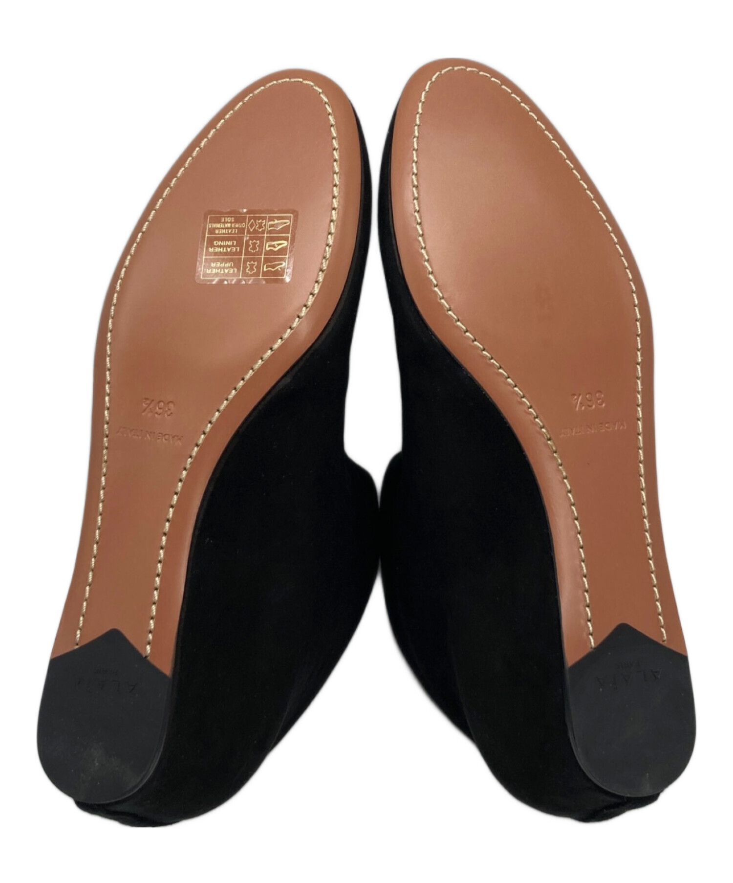 中古・古着通販】ALAIA (アライア) スウェードショートブーツ ブラック