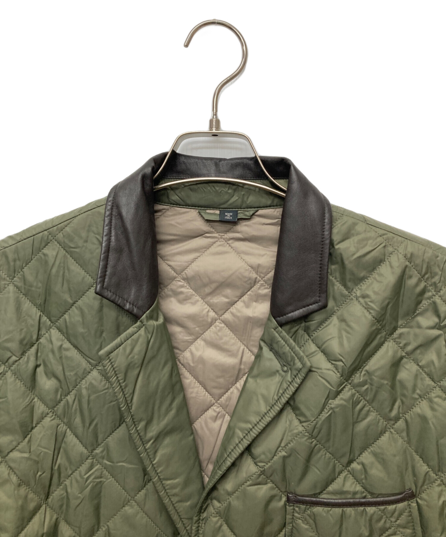 中古・古着通販】dunhill (ダンヒル) 襟レザーキルティングテーラード