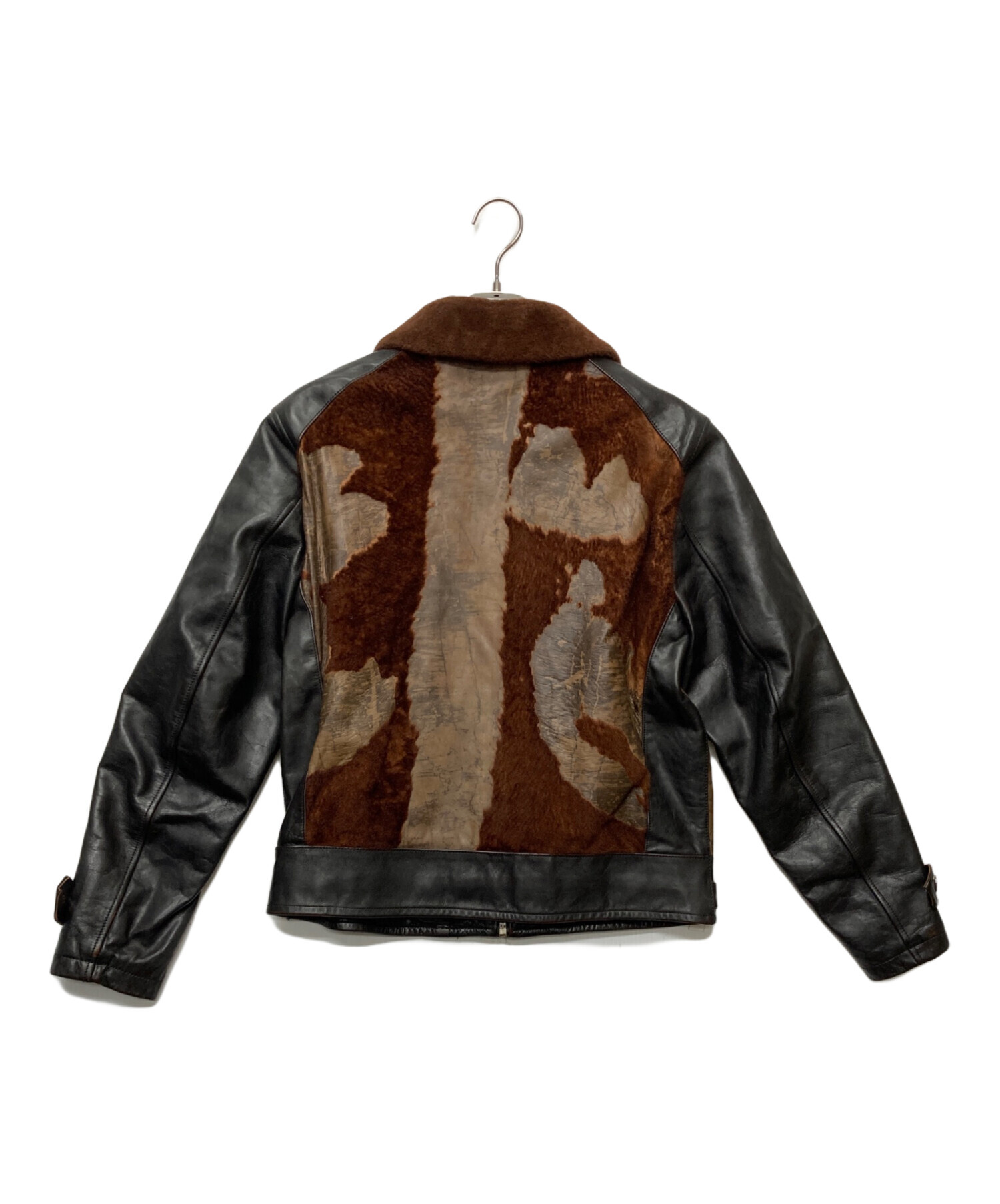 中古・古着通販】CIDU LEATHERS (シヅレザー) ファー切替レザー