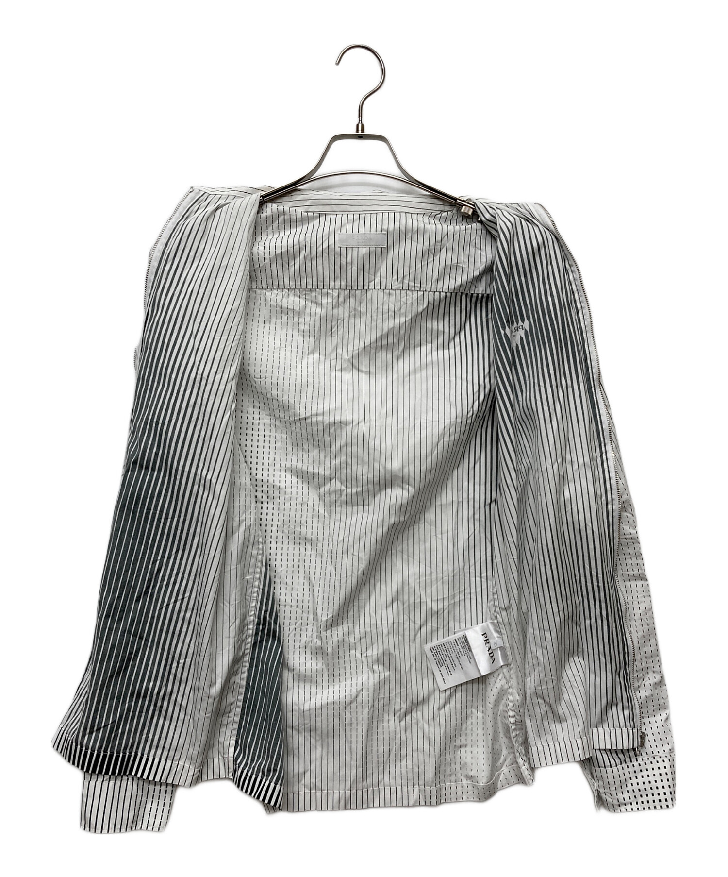 中古・古着通販】PRADA (プラダ) ストライプジップアップシャツ/UCN330