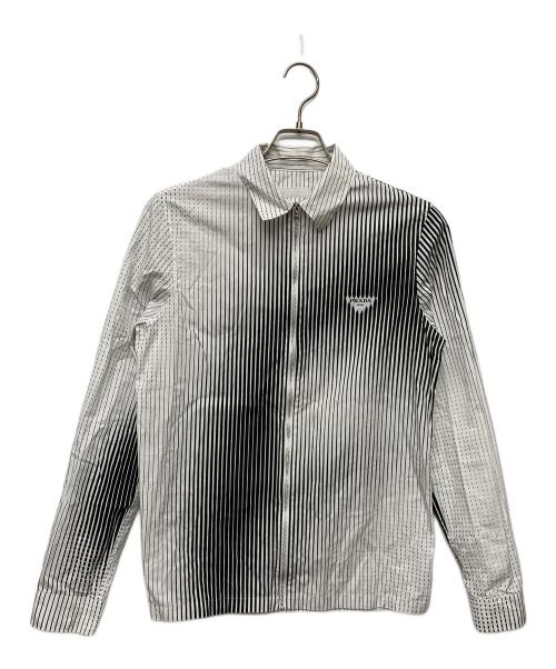 中古・古着通販】PRADA (プラダ) ストライプジップアップシャツ/UCN330
