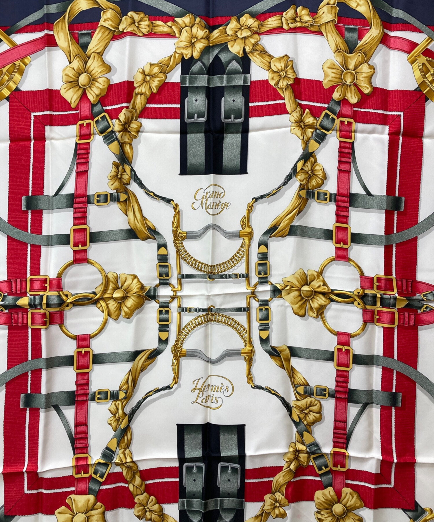 HERMES カレ90 Grand Manege 大判シルクスカーフ 調教術 中古・古着通販】HERMES (エルメス) 大調教術Grand Manege スカーフ