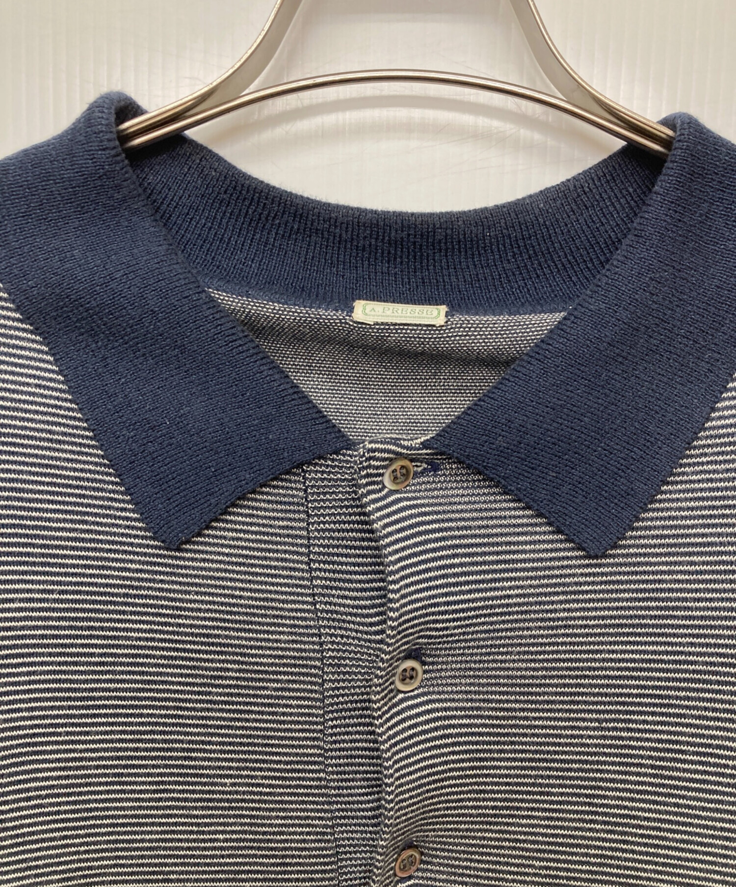 中古・古着通販】A.PRESSE (アプレッセ) High Gauge L/S Striped Polo