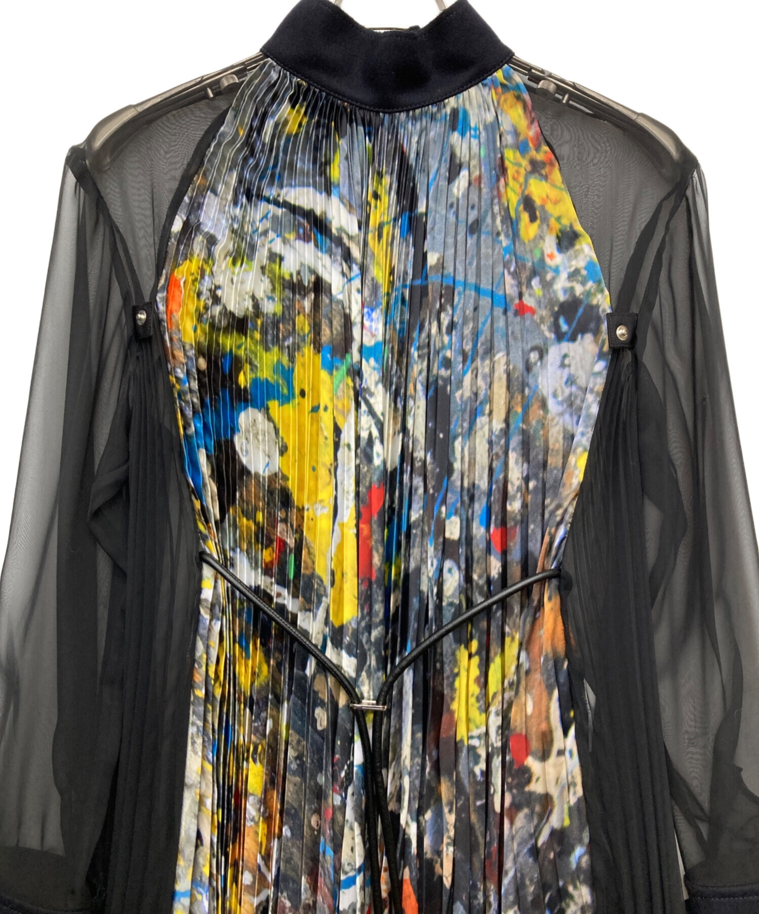 【未使用品】sacai サカイ サイドジッププリーツワンピース　ブラック1サイズ 中古・古着通販】sacai (サカイ) Jackson Pollock Studio (ジャクソン