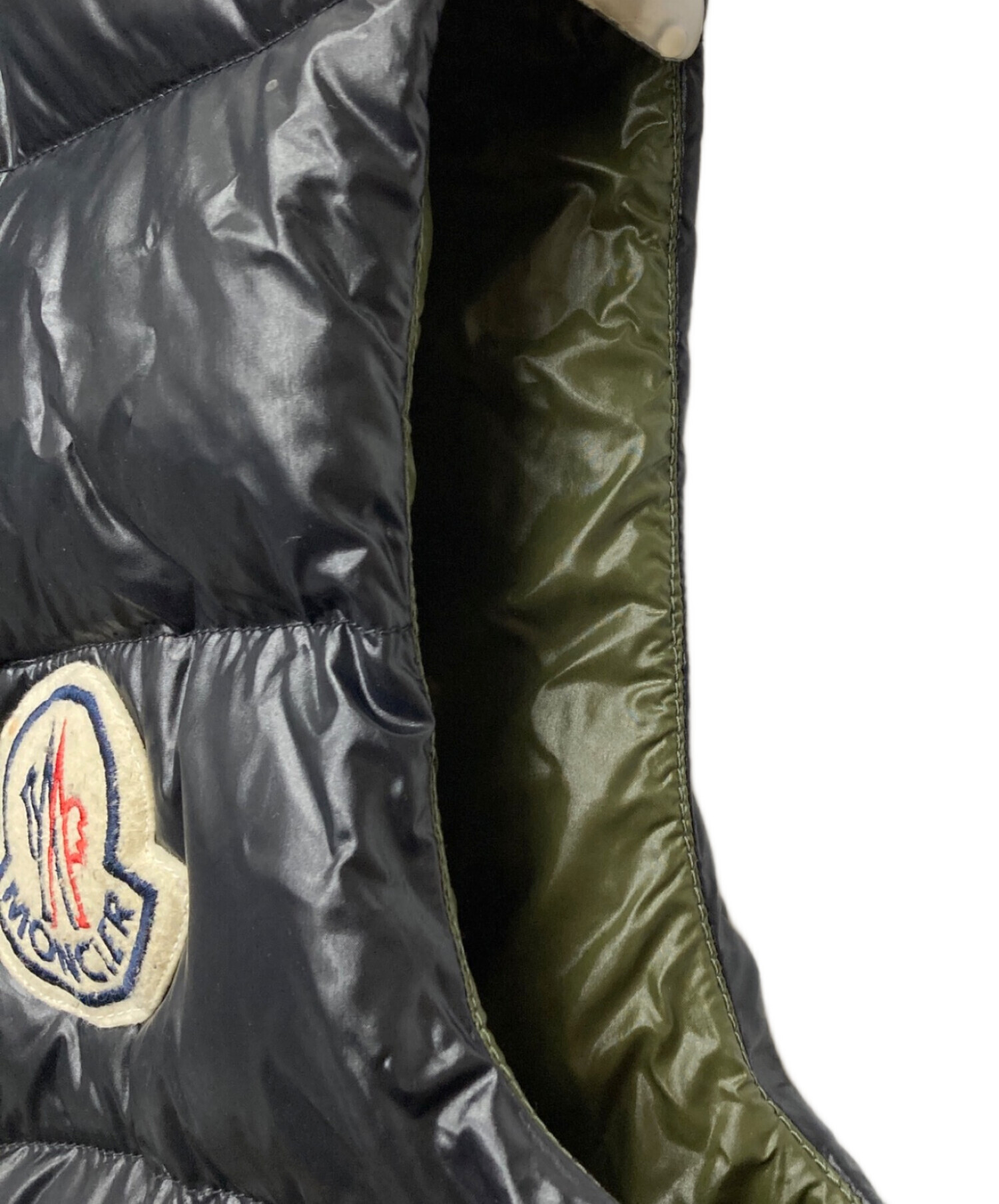 激レア廃盤ビックロゴMONCLER チベットブラック ダウンベスト サイズ0 MONCLER (モンクレール) ロゴ マット フルジップ ダウンベスト TIBB