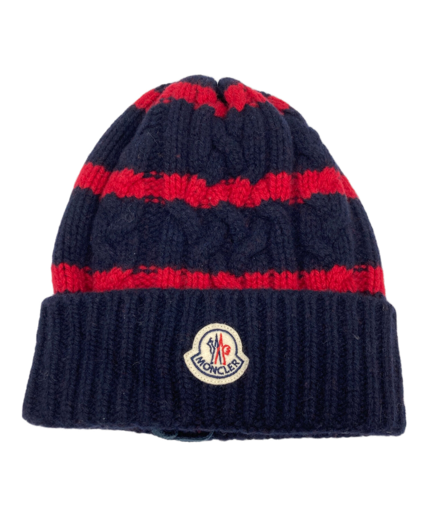 MONCLER ニット帽 未使用 中古・古着通販】MONCLER (モンクレール) BERRETTO ニット帽 ネイビー