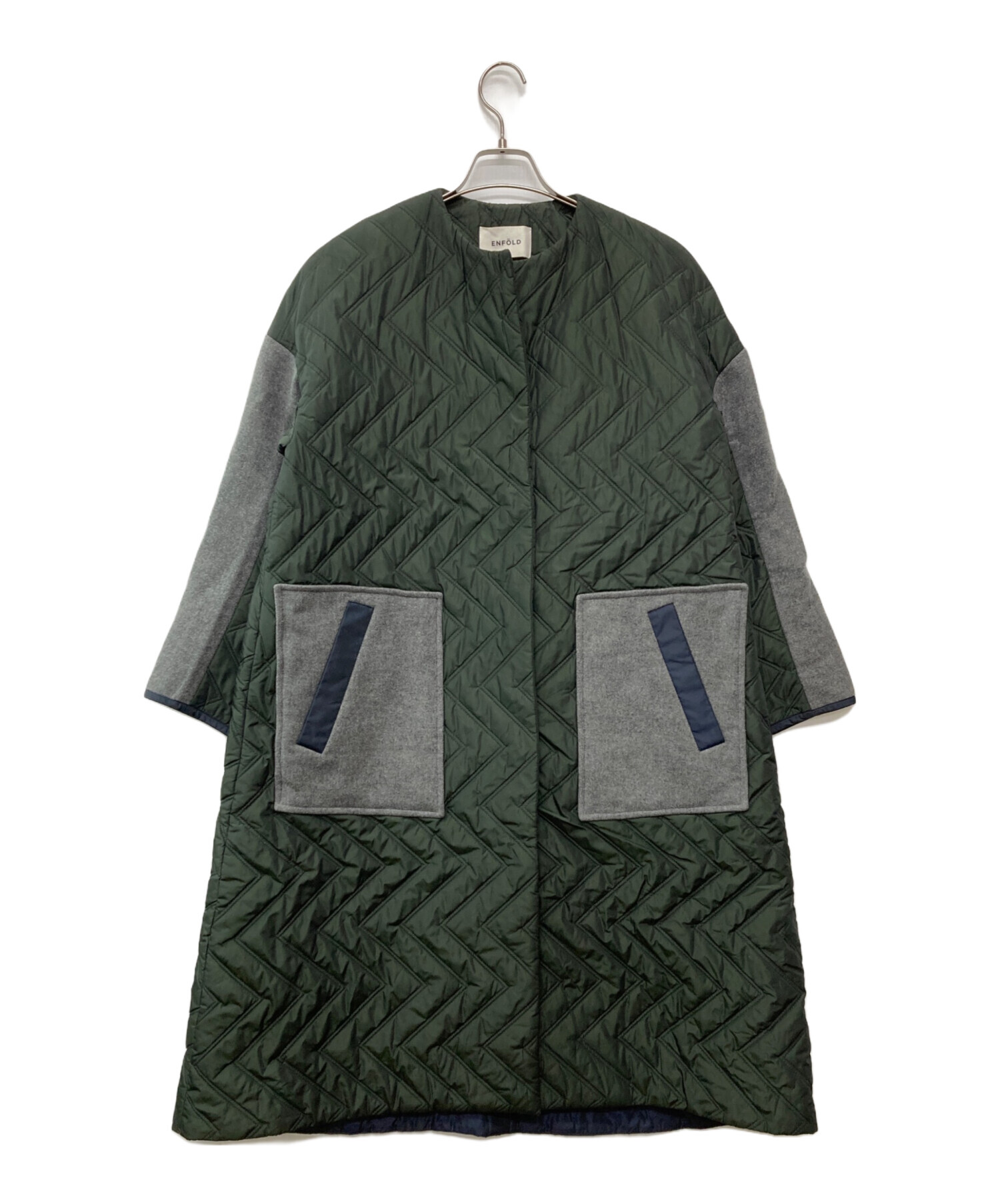 中古・古着通販】ENFOLD (エンフォルド) PEタフタノーカラーコート