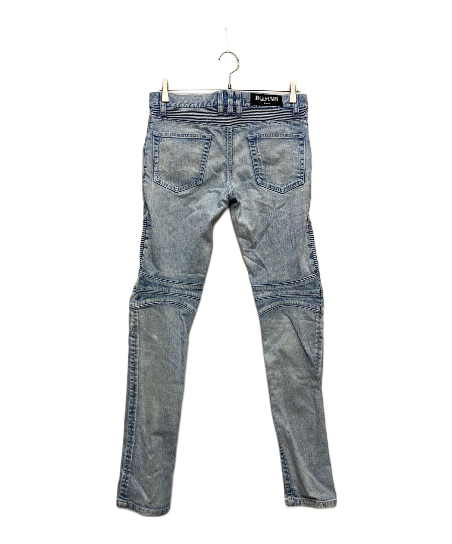 BALMAIN バルマン バイカーデニム SLIM グレー 中古・古着通販】BALMAIN (バルマン) バイカーデニム ブルー サイズ