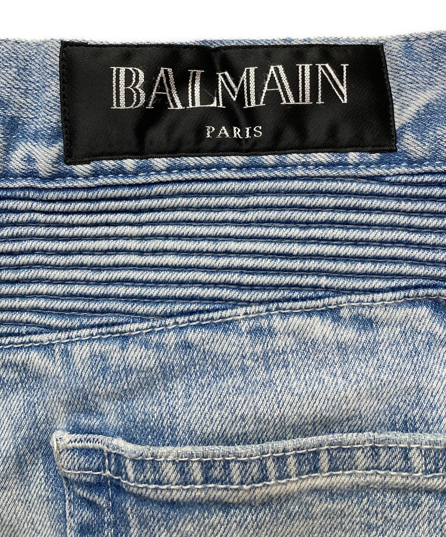 中古・古着通販】BALMAIN (バルマン) バイカーデニム ブルー サイズ