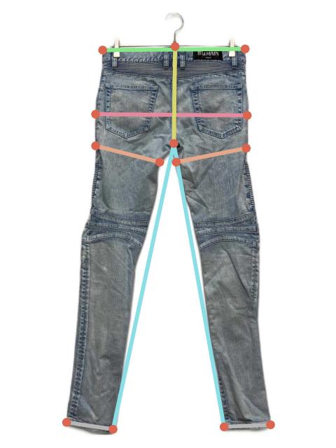 中古・古着通販】BALMAIN (バルマン) バイカーデニム ブルー サイズ