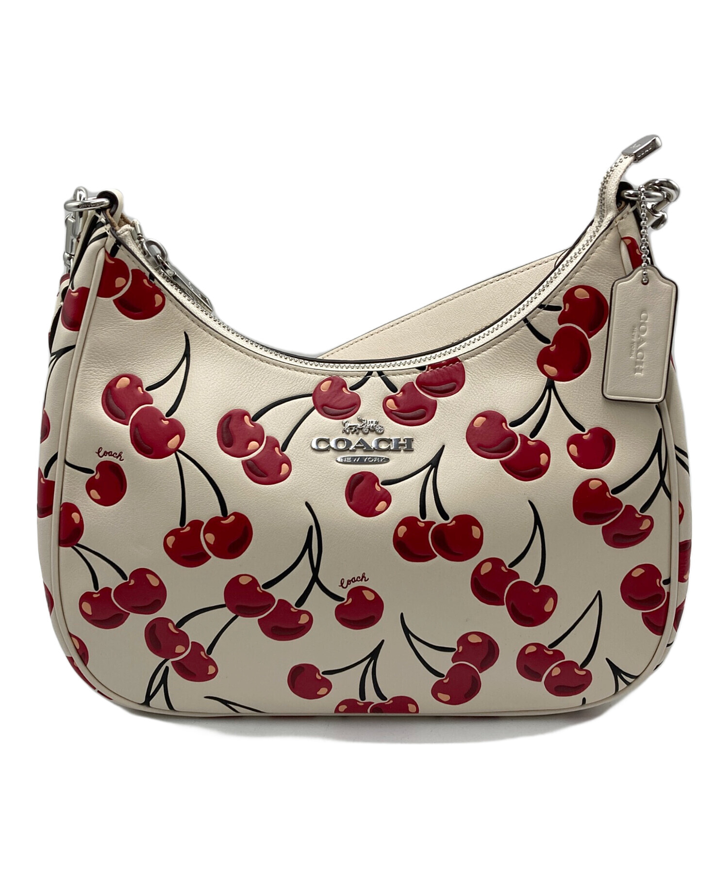 コーチ COACH テリ ホーボー バッグ 美味しそうなチェリー柄 2WAY 中古・古着通販】COACH (コーチ) テリ ホーボー バッグ・チェリー