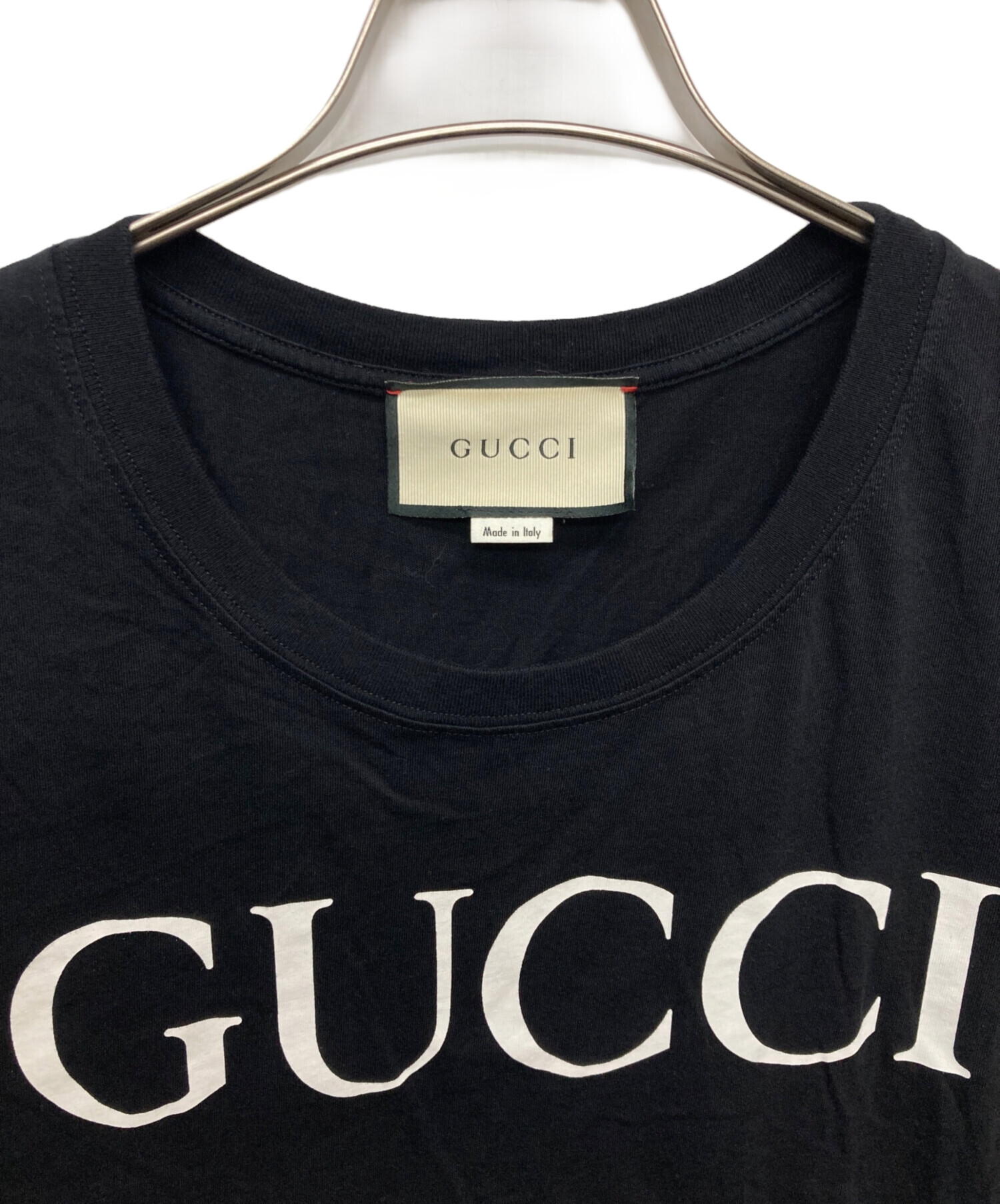 GUCCI グッチ リボン インターロッキングロゴ 半袖トップス ブラック M 中古・古着通販】GUCCI (グッチ) インターロッキングTシャツ/493117