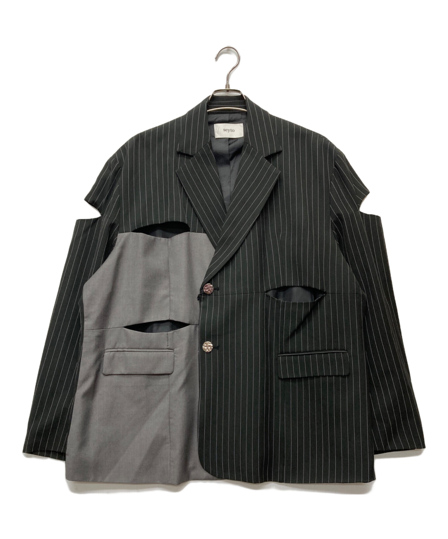 中古・古着通販】seyto (セイト) カットデザインストライプテーラード