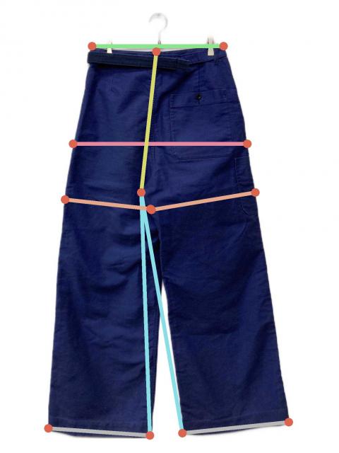 24ss sacaiモールスキンパンツ Moleskin ブルー系 2 メンズ 中古・古着通販】sacai (サカイ) Moleskin Pants ブルー サイズ:2