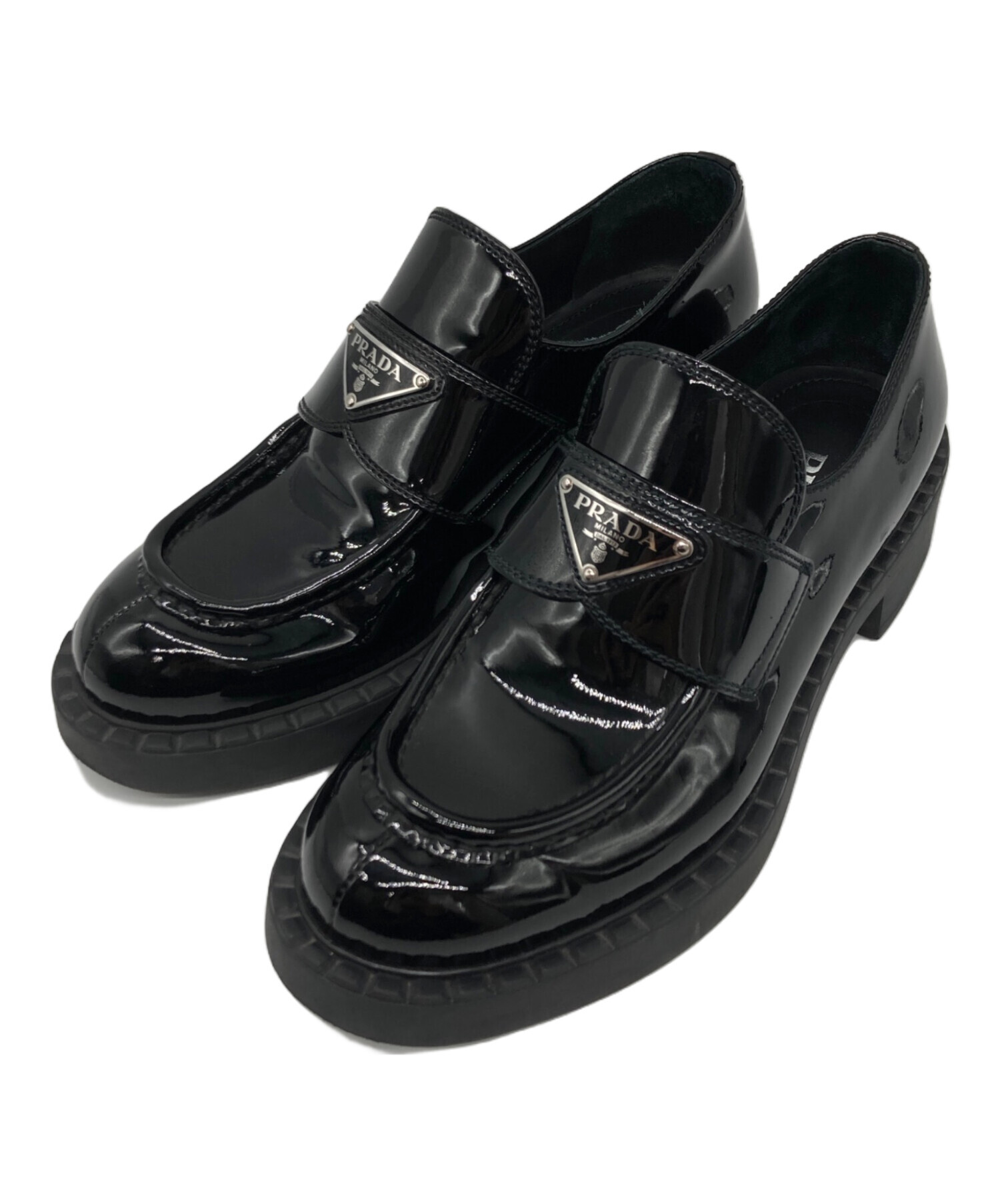 中古・古着通販】PRADA (プラダ) トライアングルロゴ ローファー