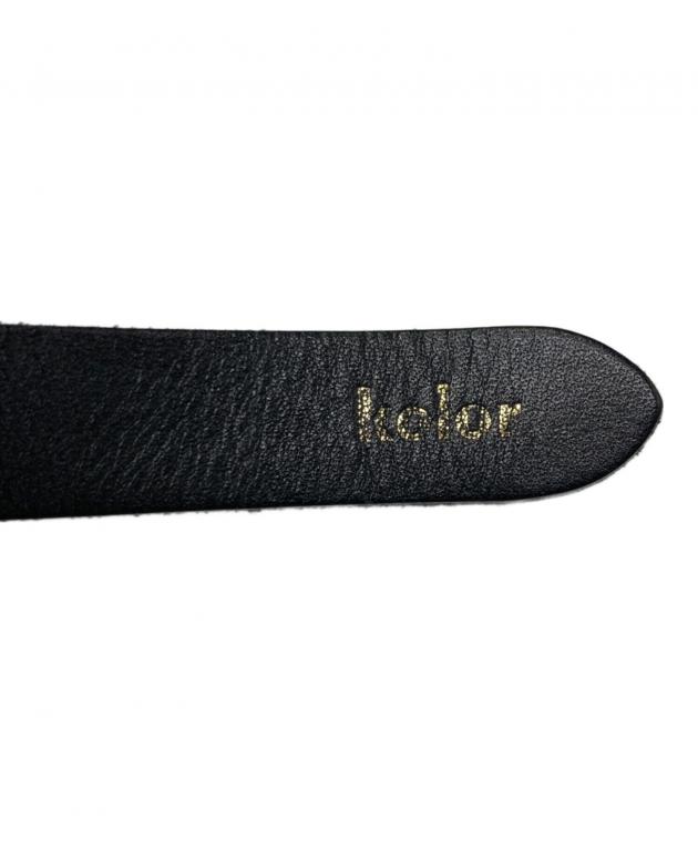 未使用♡ベルト ブラック 中古・古着通販】KOLOR (カラー) ナローレザースタッズベルト ブラック