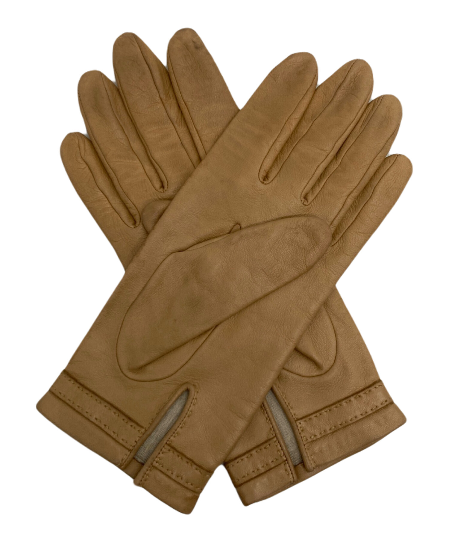 HERMES ベージュレザー手袋 箱付き 中古・古着通販】HERMES (エルメス) H金具レザーグローブ ベージュ