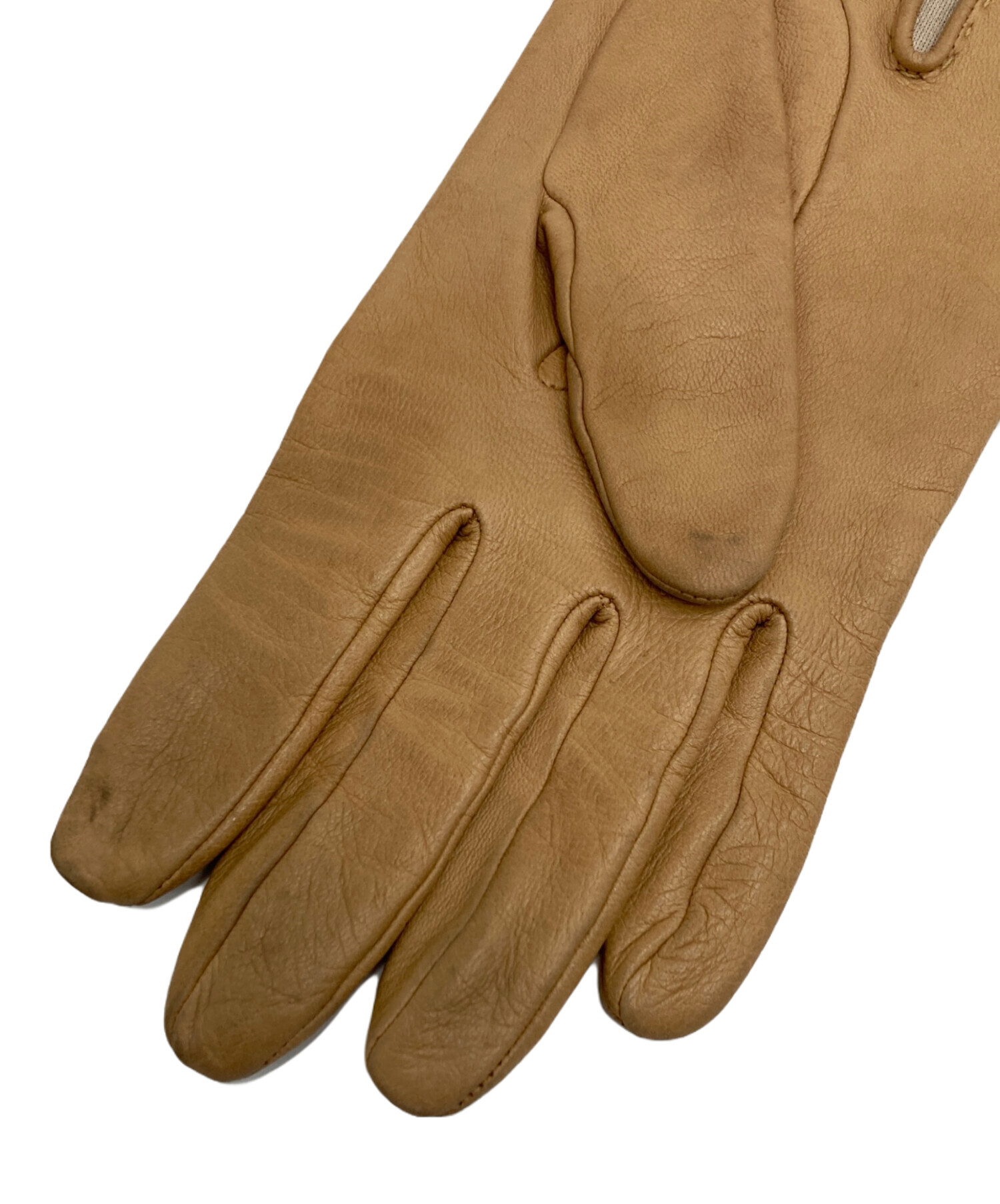 中古・古着通販】HERMES (エルメス) H金具レザーグローブ ベージュ