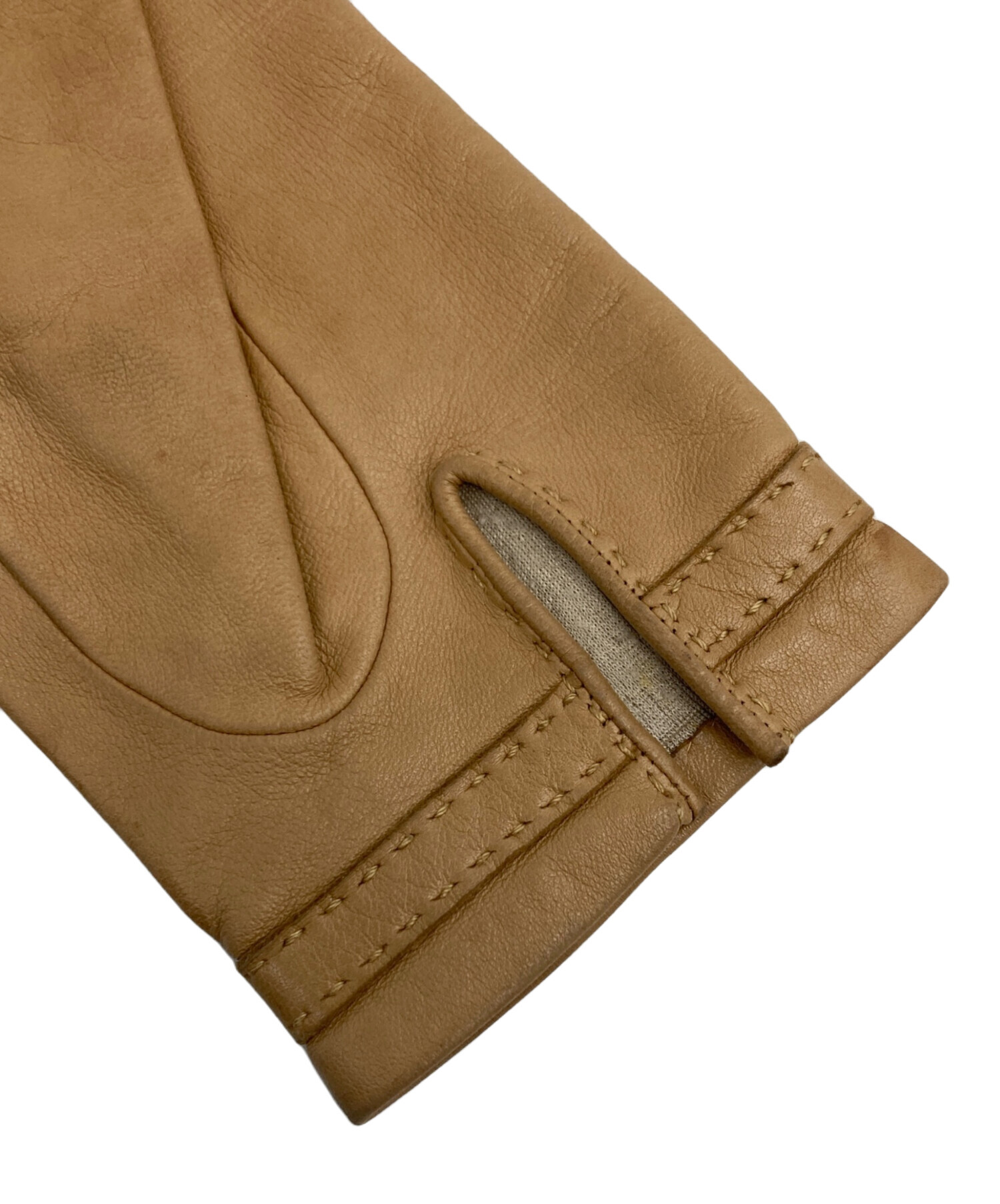 中古・古着通販】HERMES (エルメス) H金具レザーグローブ ベージュ