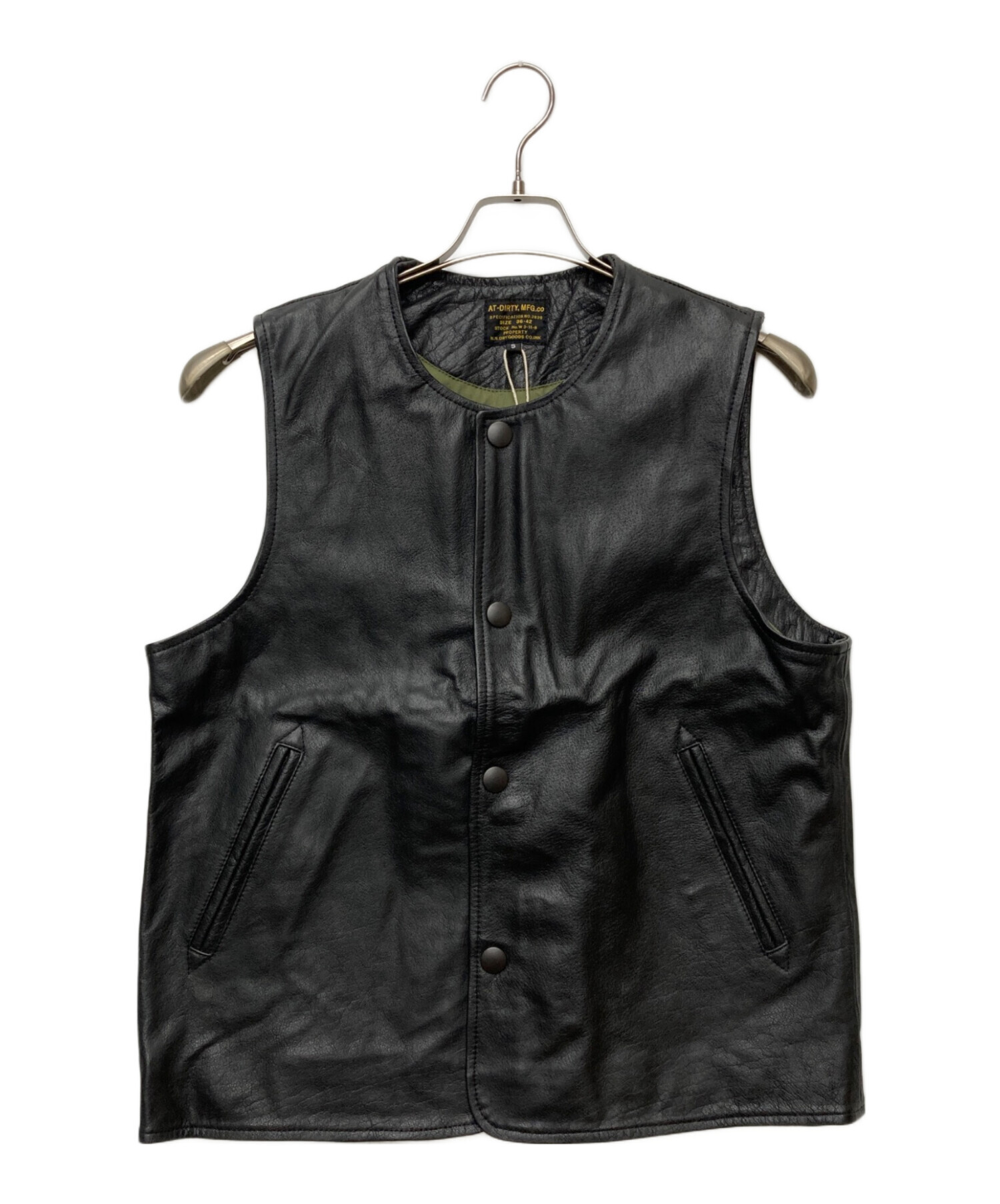 中古・古着通販】AT-DIRTY (アットダーティ) JERKIN LEATHER VEST/2839